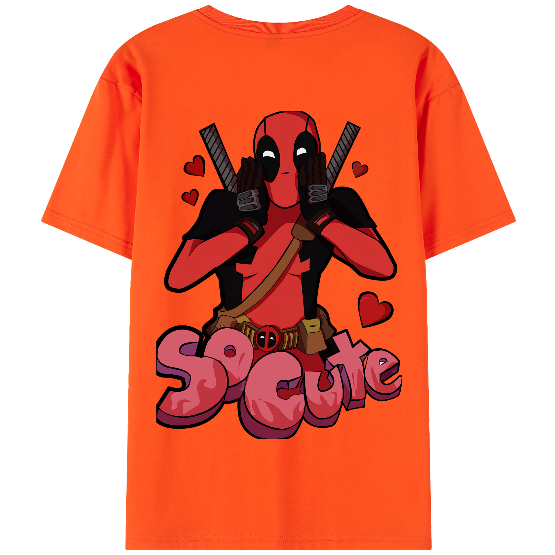 （画像用） Deadpool デッドプール 綿100％半袖Tシャツ（背面プリント）