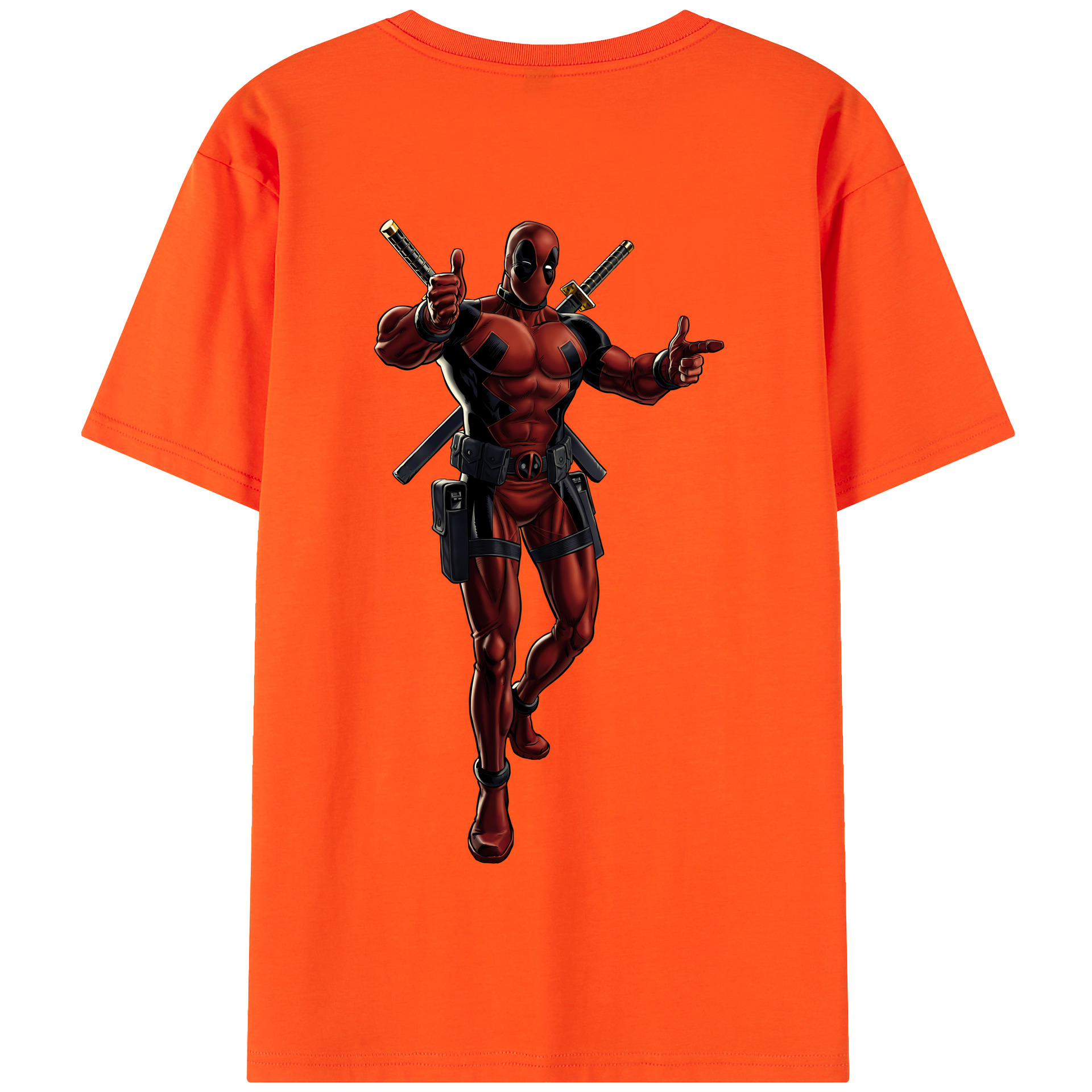 （画像用） Deadpool デッドプール 綿100％半袖Tシャツ（背面プリント）