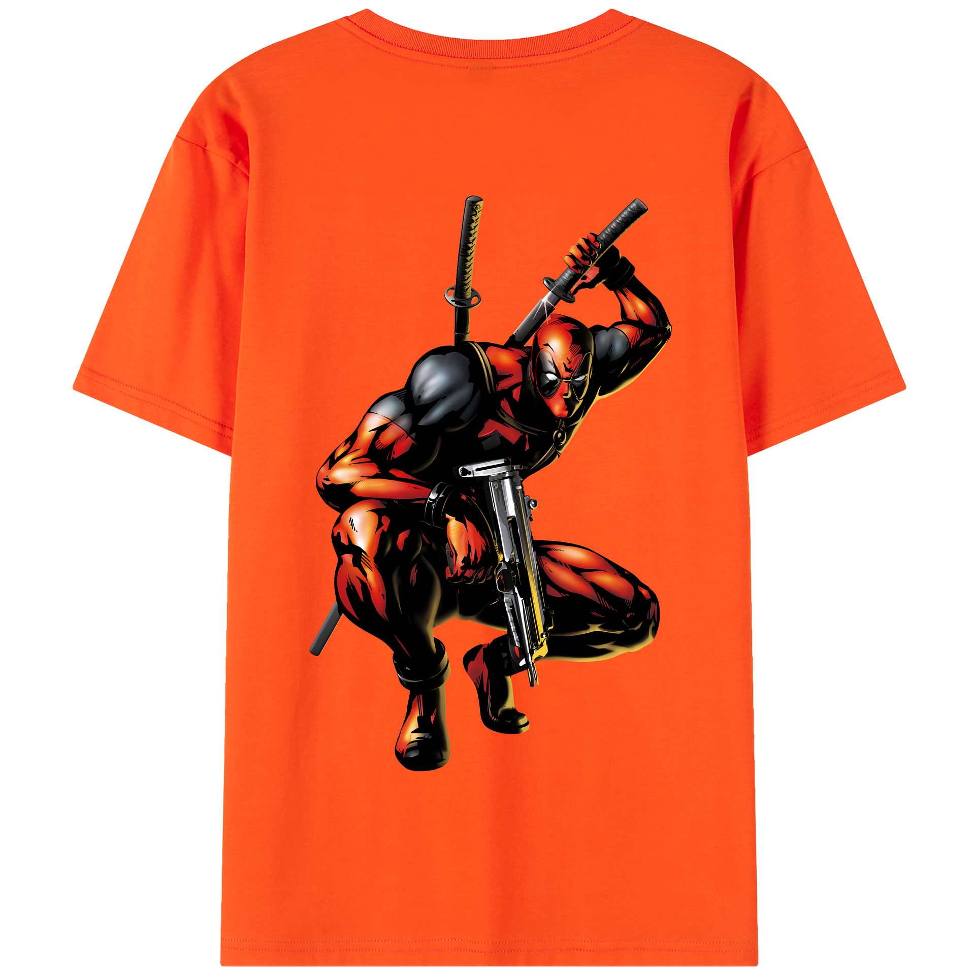 （画像用） Deadpool デッドプール 綿100％半袖Tシャツ（背面プリント）