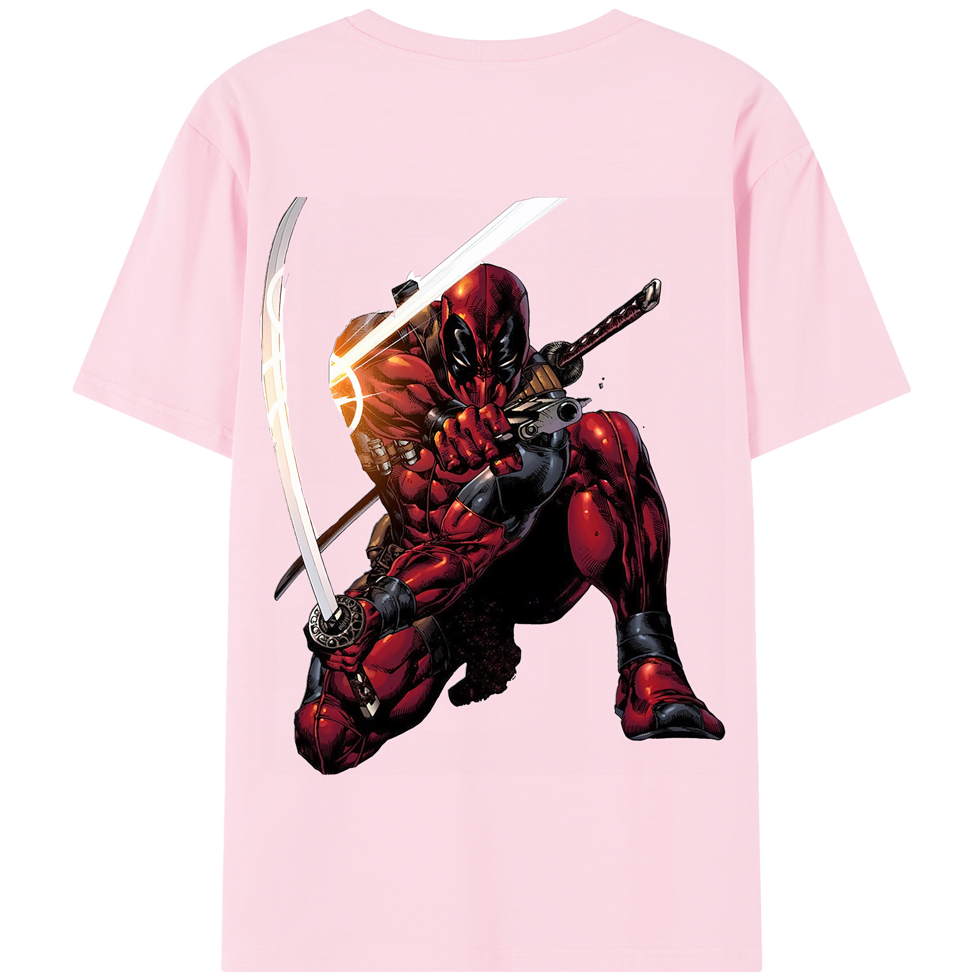 （画像用） Deadpool デッドプール 綿100％半袖Tシャツ（背面プリント）