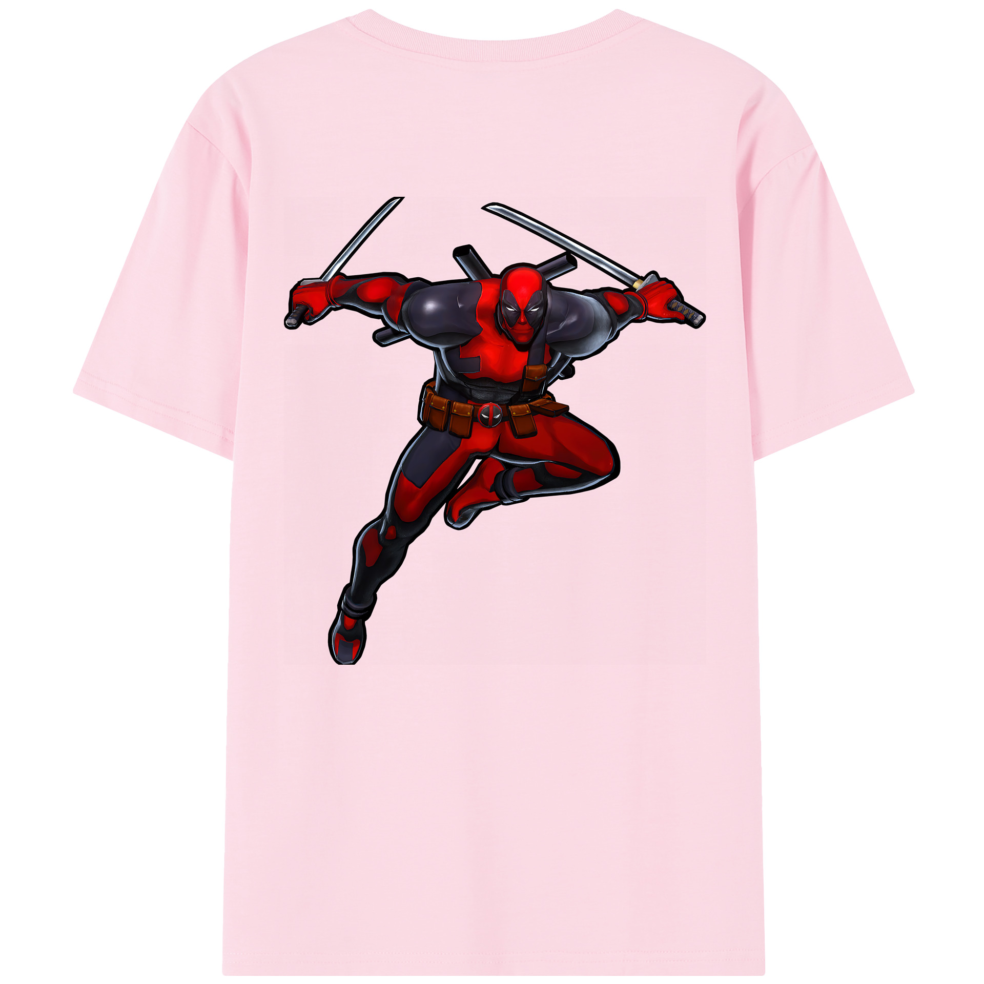 （画像用） Deadpool デッドプール 綿100％半袖Tシャツ（背面プリント）