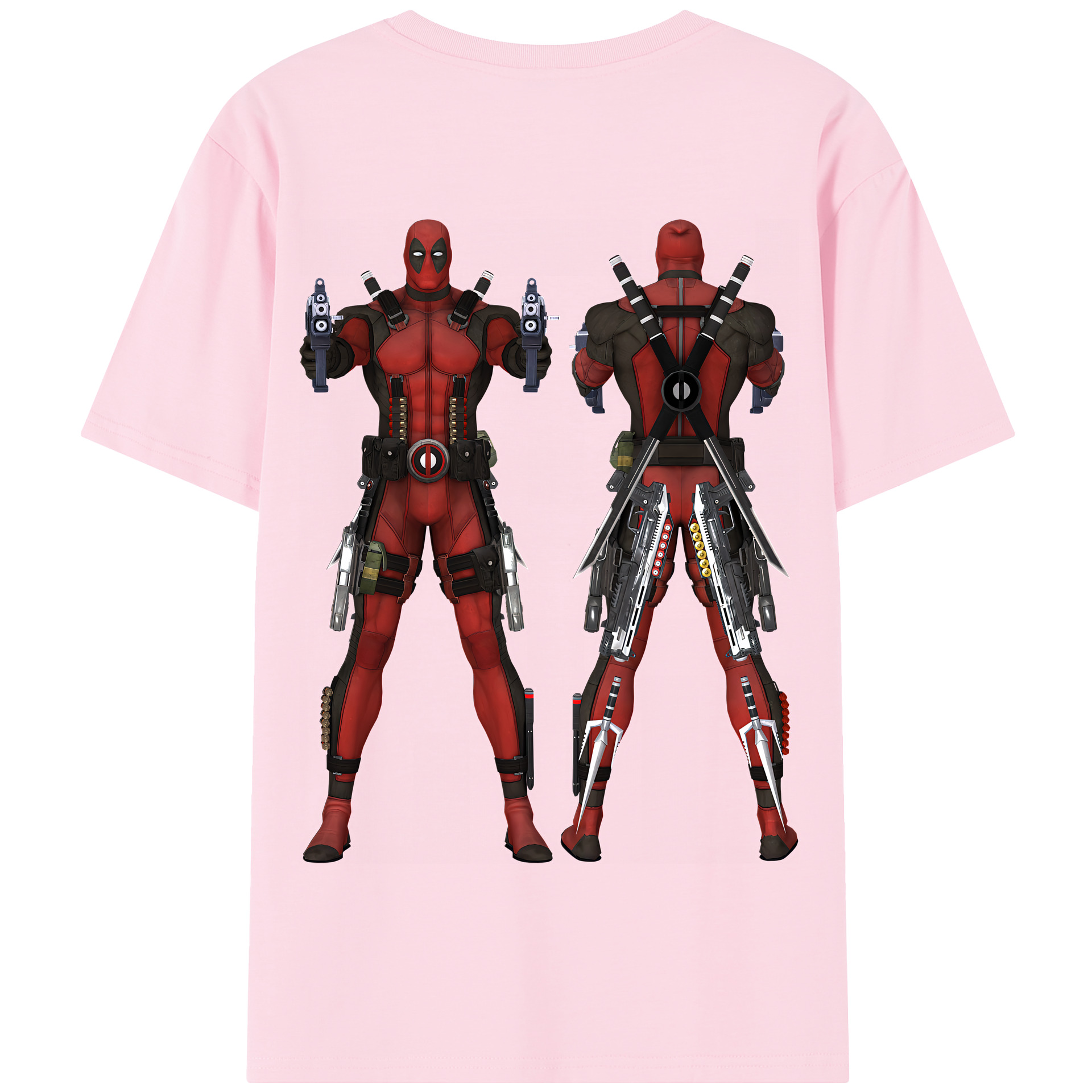 （画像用） Deadpool デッドプール 綿100％半袖Tシャツ（背面プリント）