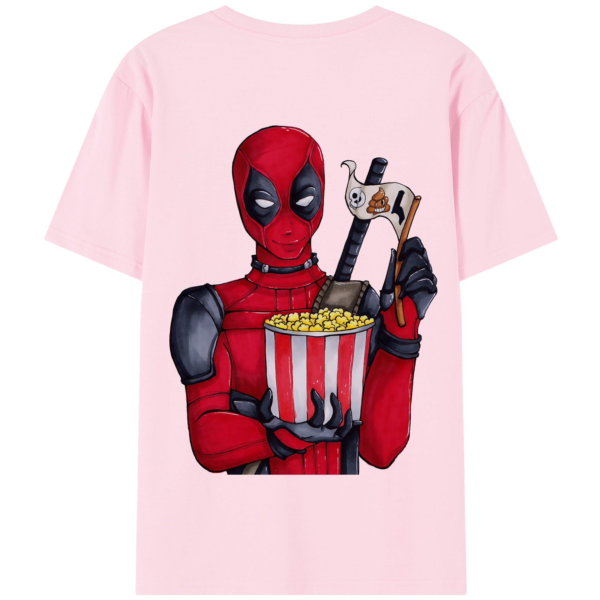 （画像用） Deadpool デッドプール 綿100％半袖Tシャツ（背面プリント）