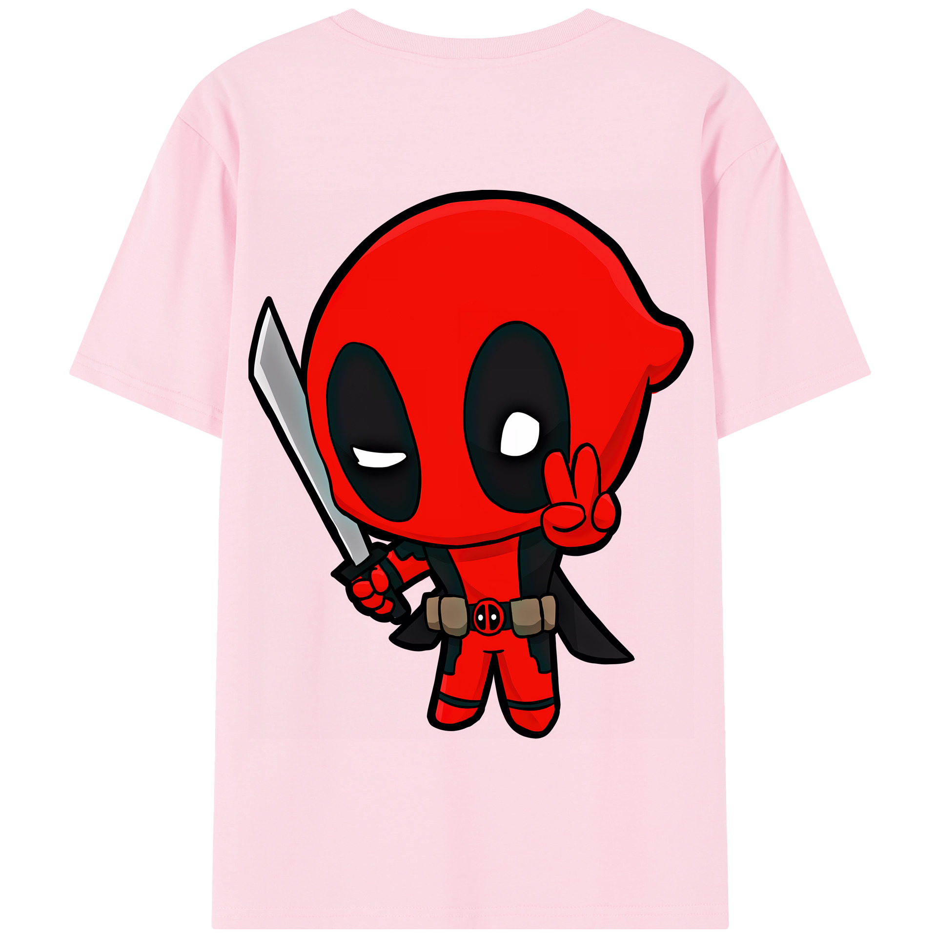 （画像用） Deadpool デッドプール 綿100％半袖Tシャツ（背面プリント）