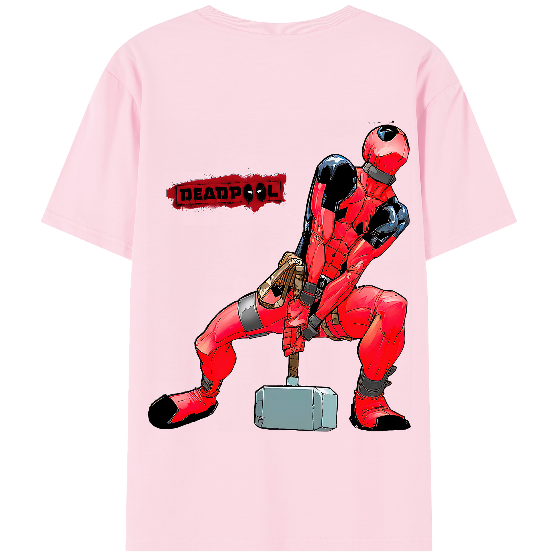 （画像用） Deadpool デッドプール 綿100％半袖Tシャツ（背面プリント）