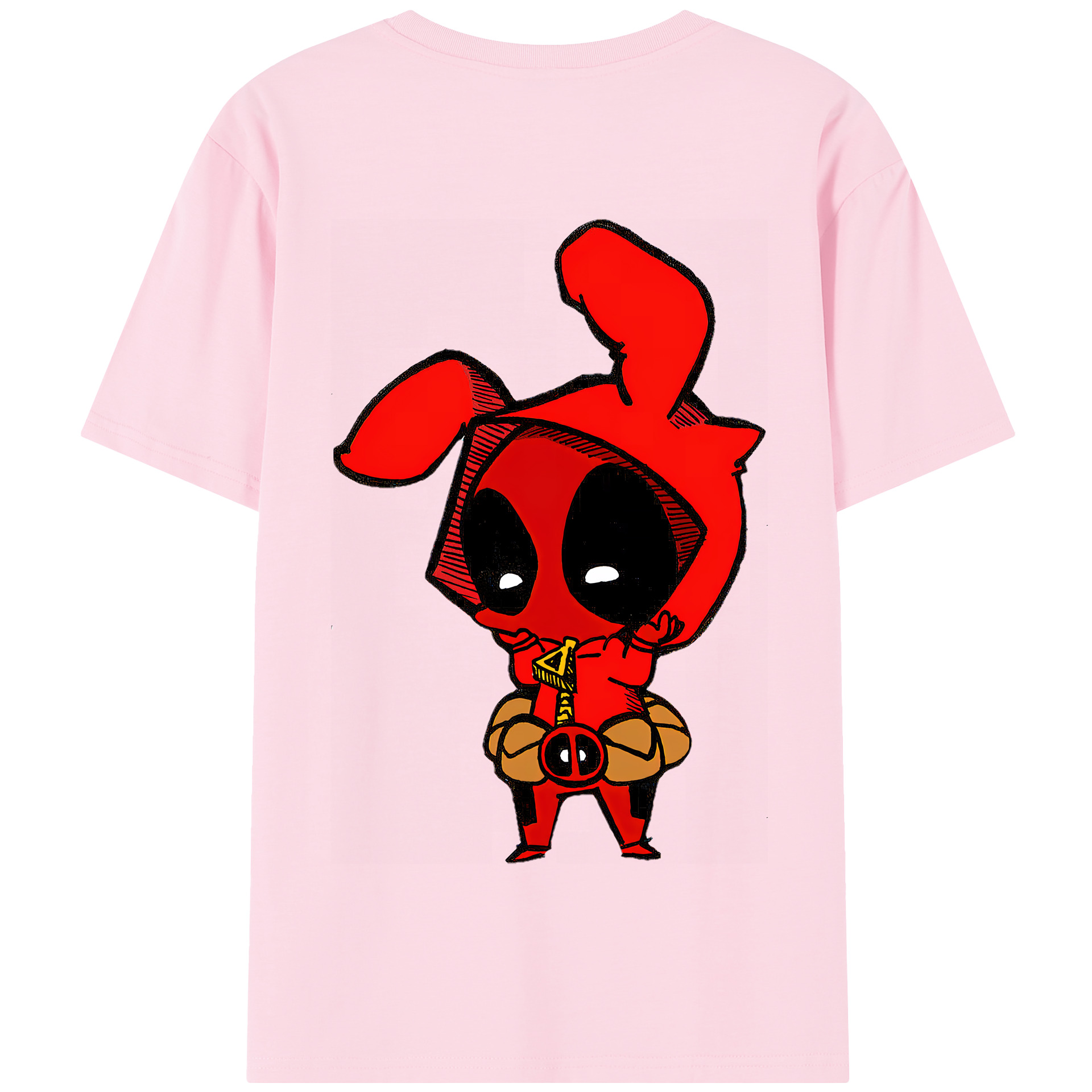 （画像用） Deadpool デッドプール 綿100％半袖Tシャツ（背面プリント）