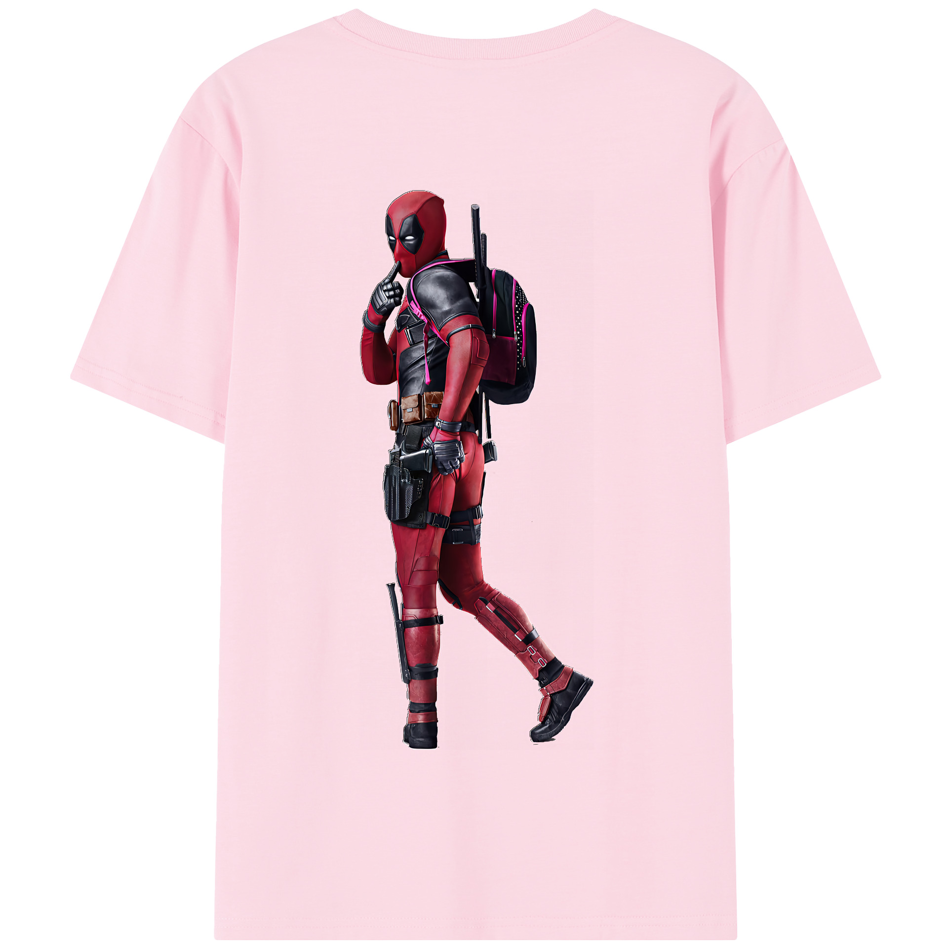 （画像用） Deadpool デッドプール 綿100％半袖Tシャツ（背面プリント）