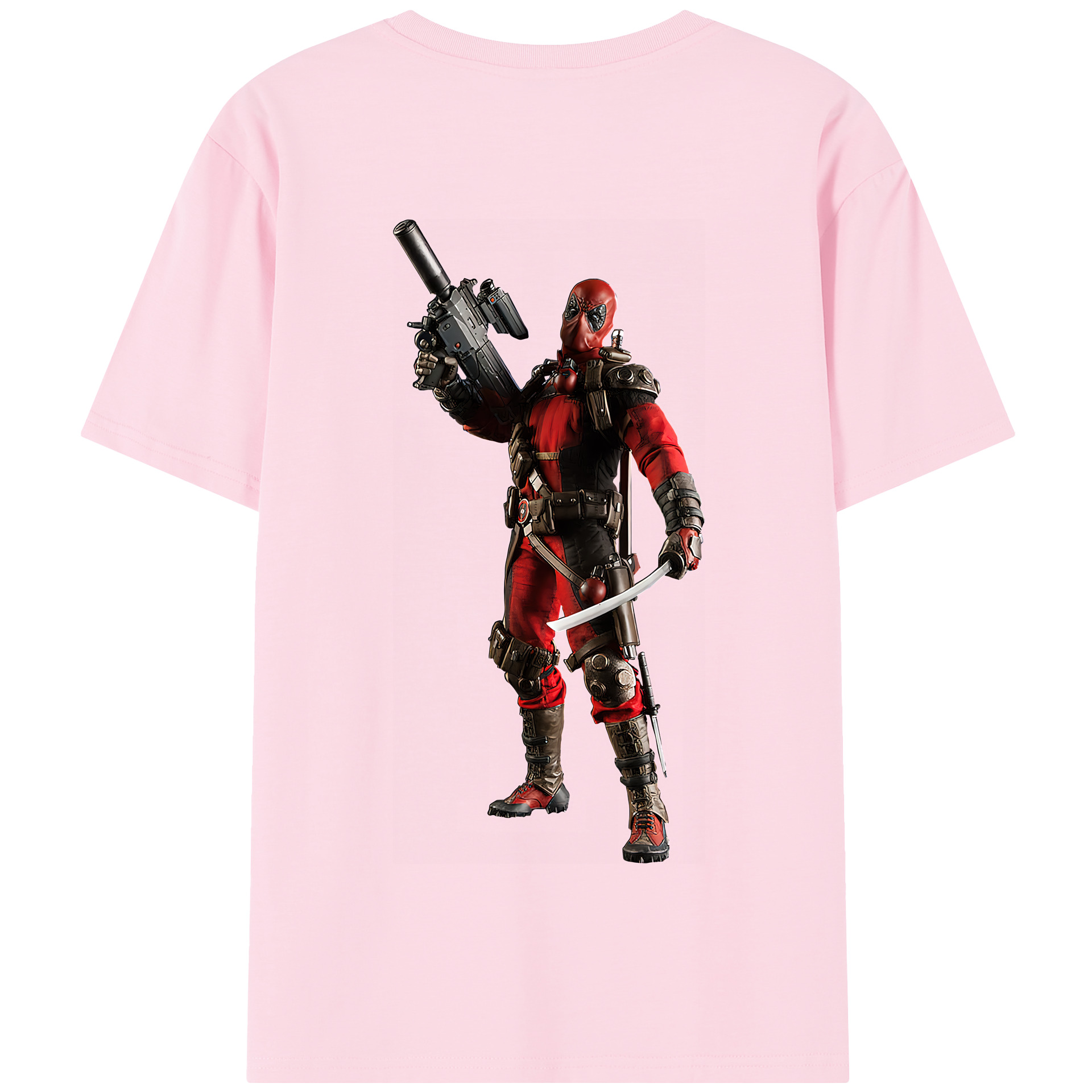 （画像用） Deadpool デッドプール 綿100％半袖Tシャツ（背面プリント）