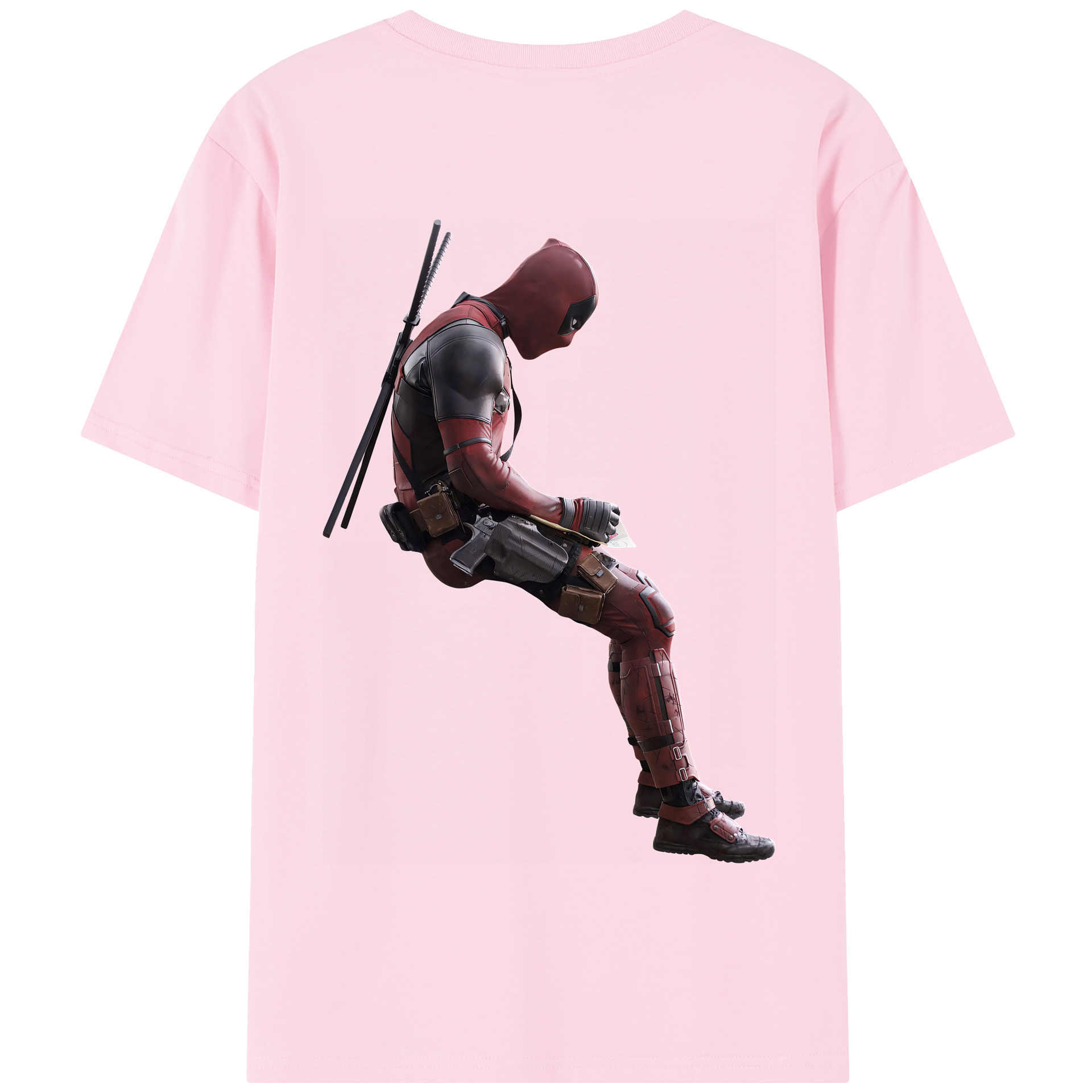 （画像用） Deadpool デッドプール 綿100％半袖Tシャツ（背面プリント）