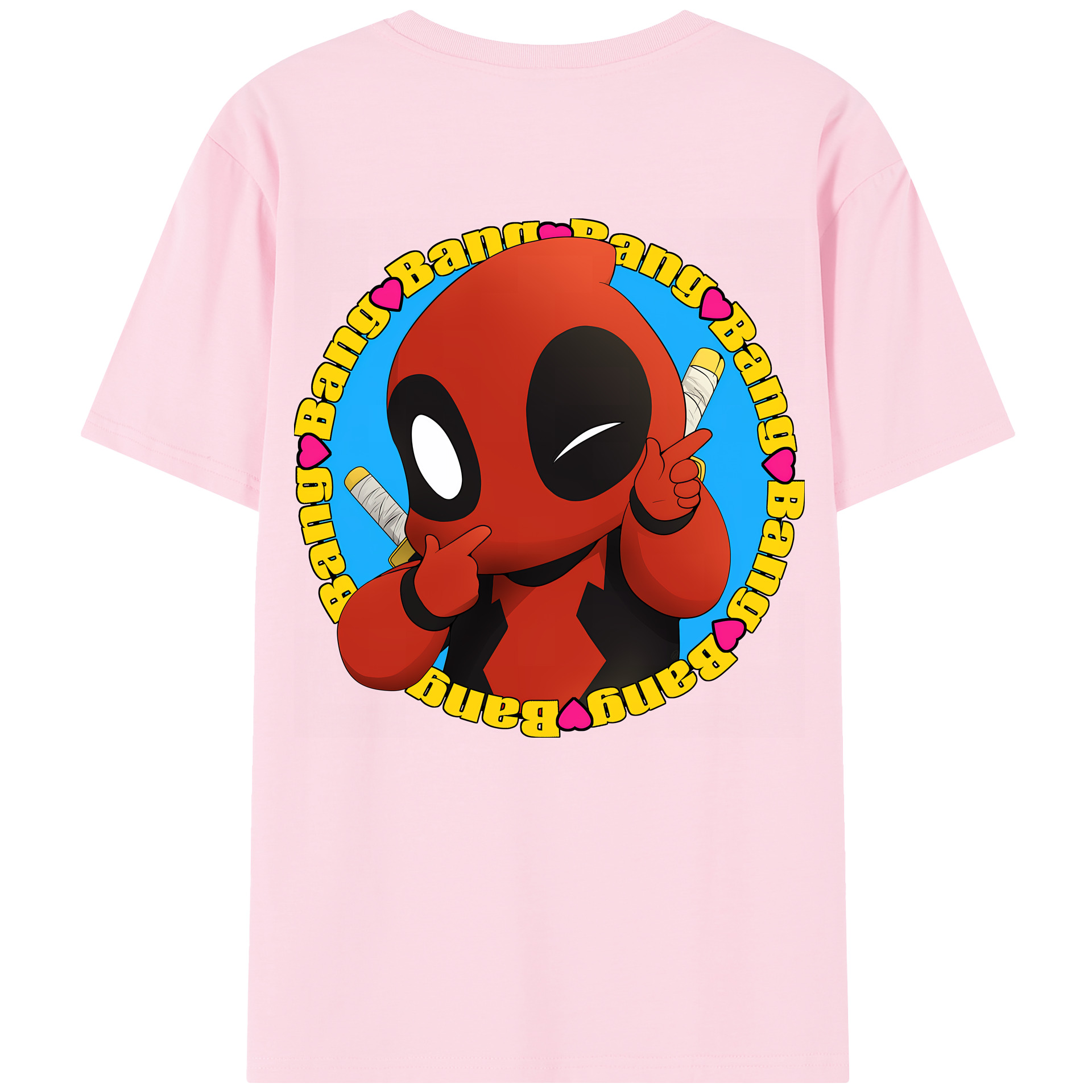 （画像用） Deadpool デッドプール 綿100％半袖Tシャツ（背面プリント）