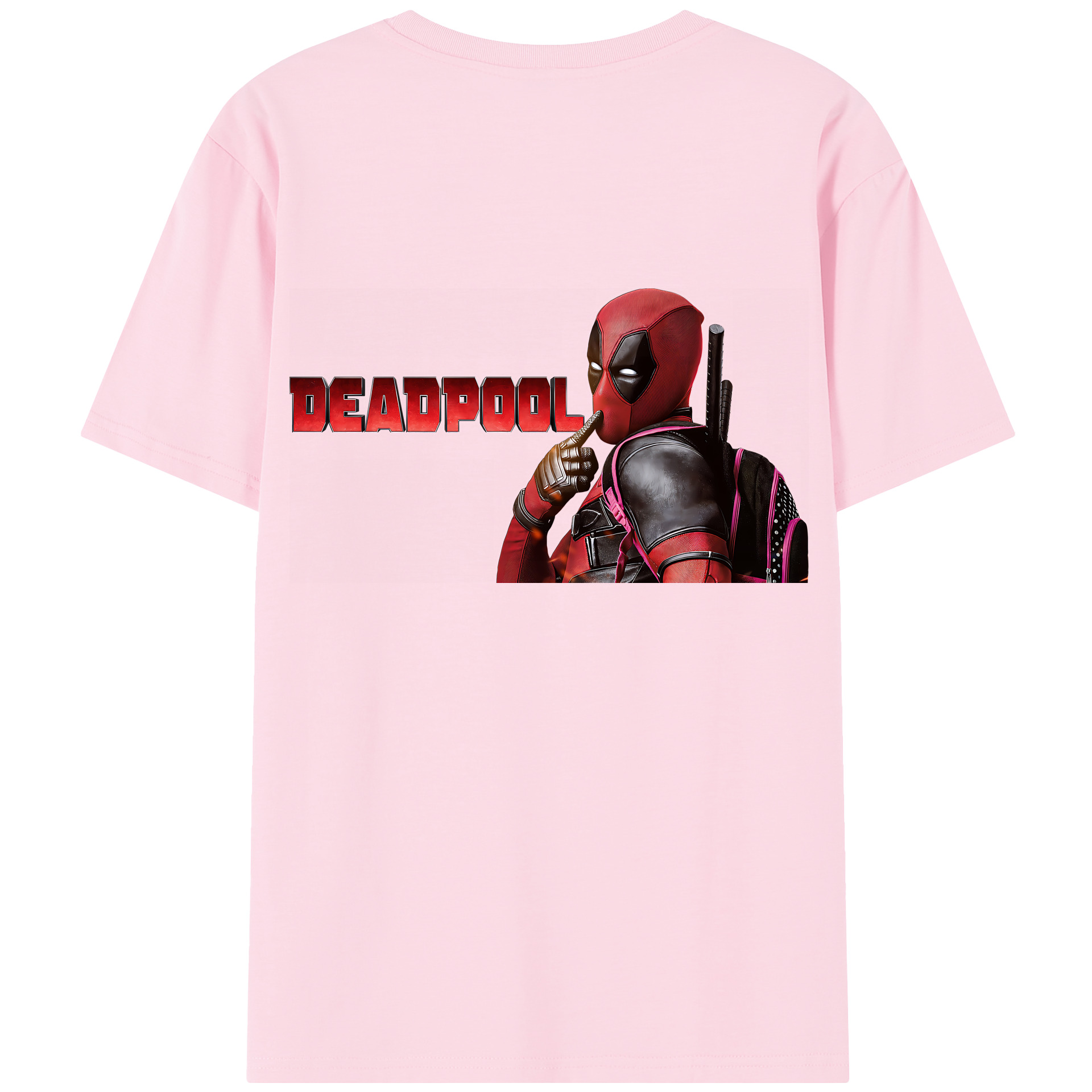 （画像用） Deadpool デッドプール 綿100％半袖Tシャツ（背面プリント）