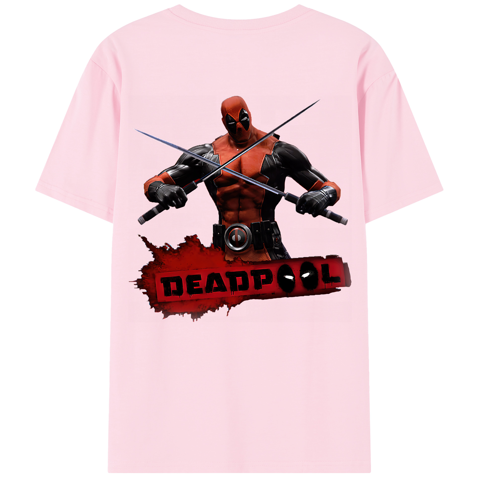 （画像用） Deadpool デッドプール 綿100％半袖Tシャツ（背面プリント）