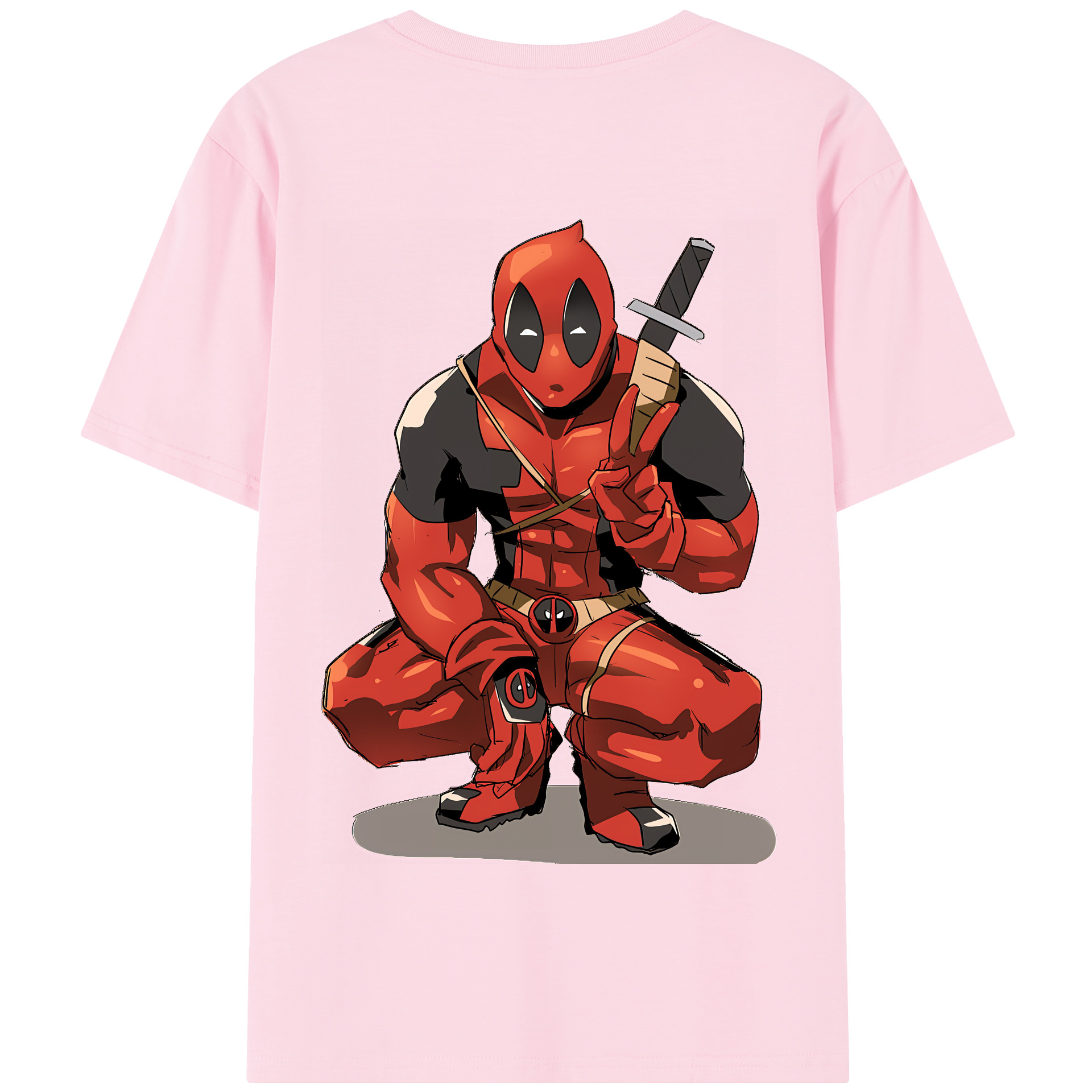 （画像用） Deadpool デッドプール 綿100％半袖Tシャツ（背面プリント）