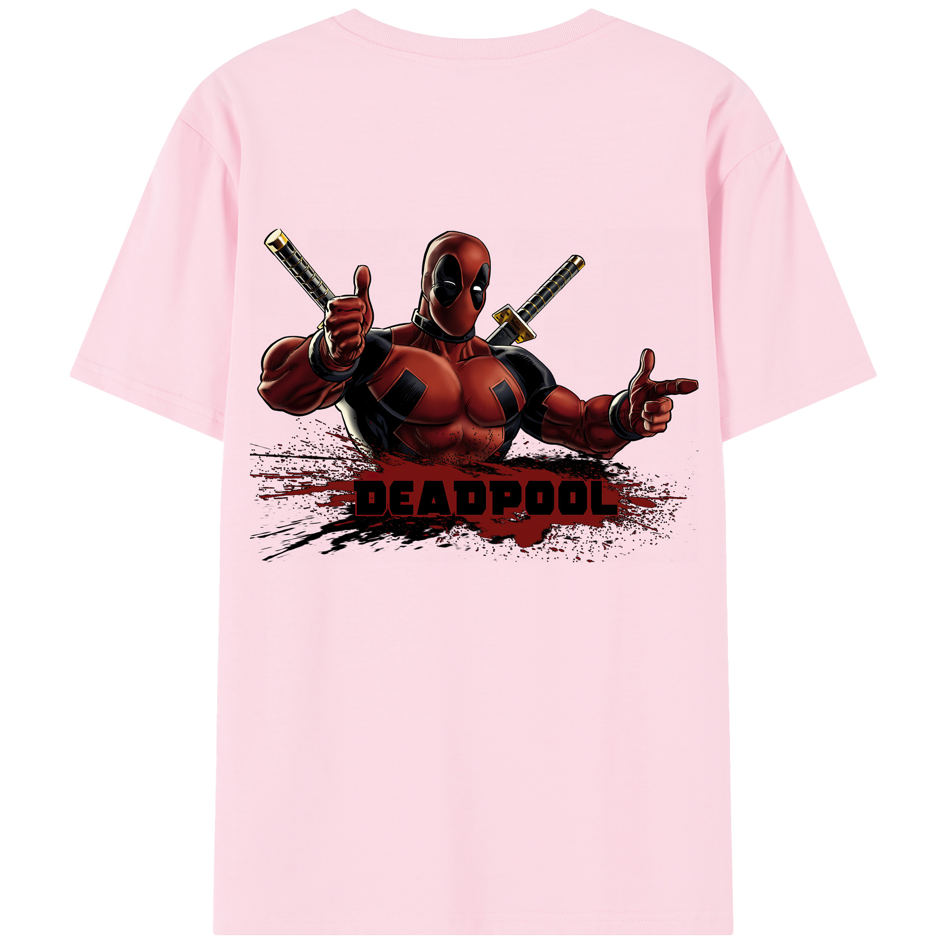 （画像用） Deadpool デッドプール 綿100％半袖Tシャツ（背面プリント）