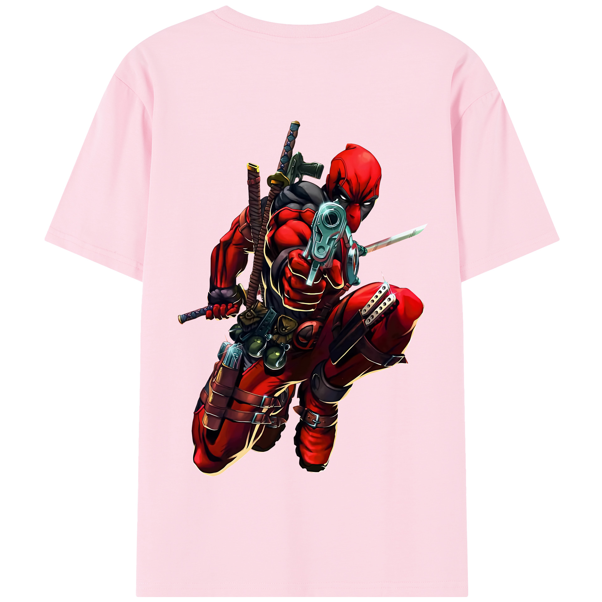 （画像用） Deadpool デッドプール 綿100％半袖Tシャツ（背面プリント）