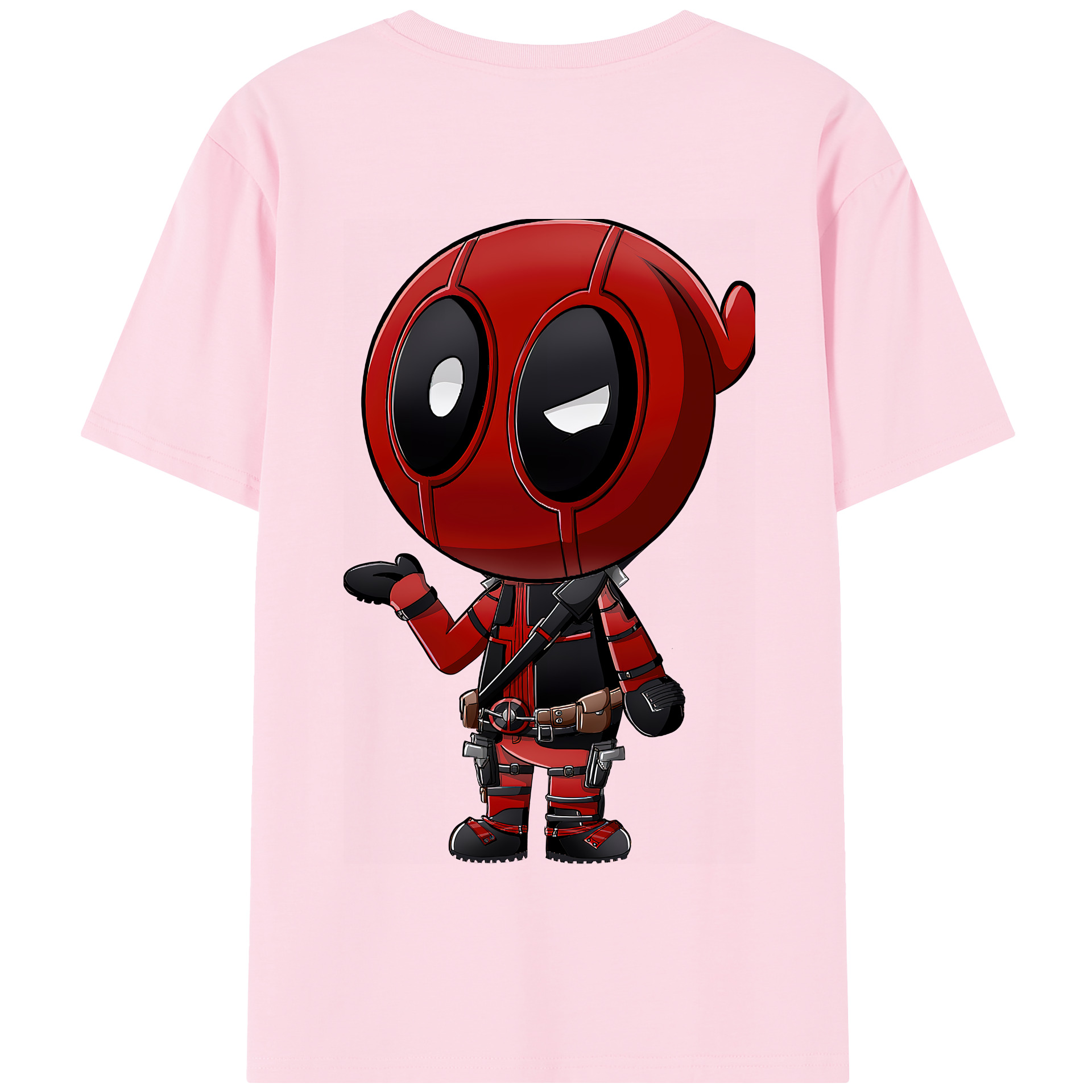 （画像用） Deadpool デッドプール 綿100％半袖Tシャツ（背面プリント）
