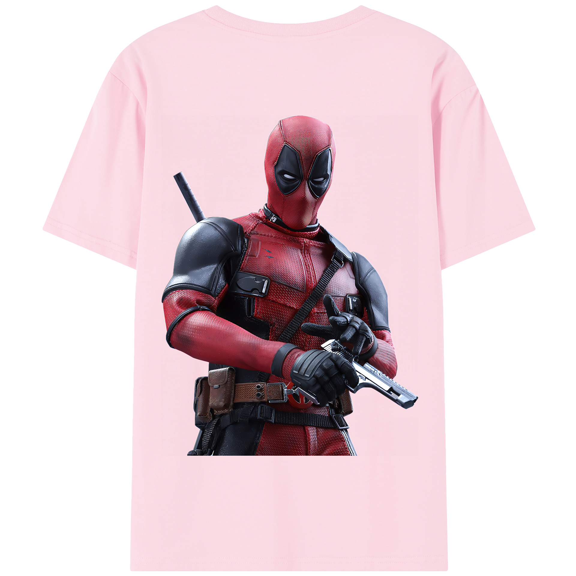 （画像用） Deadpool デッドプール 綿100％半袖Tシャツ（背面プリント）