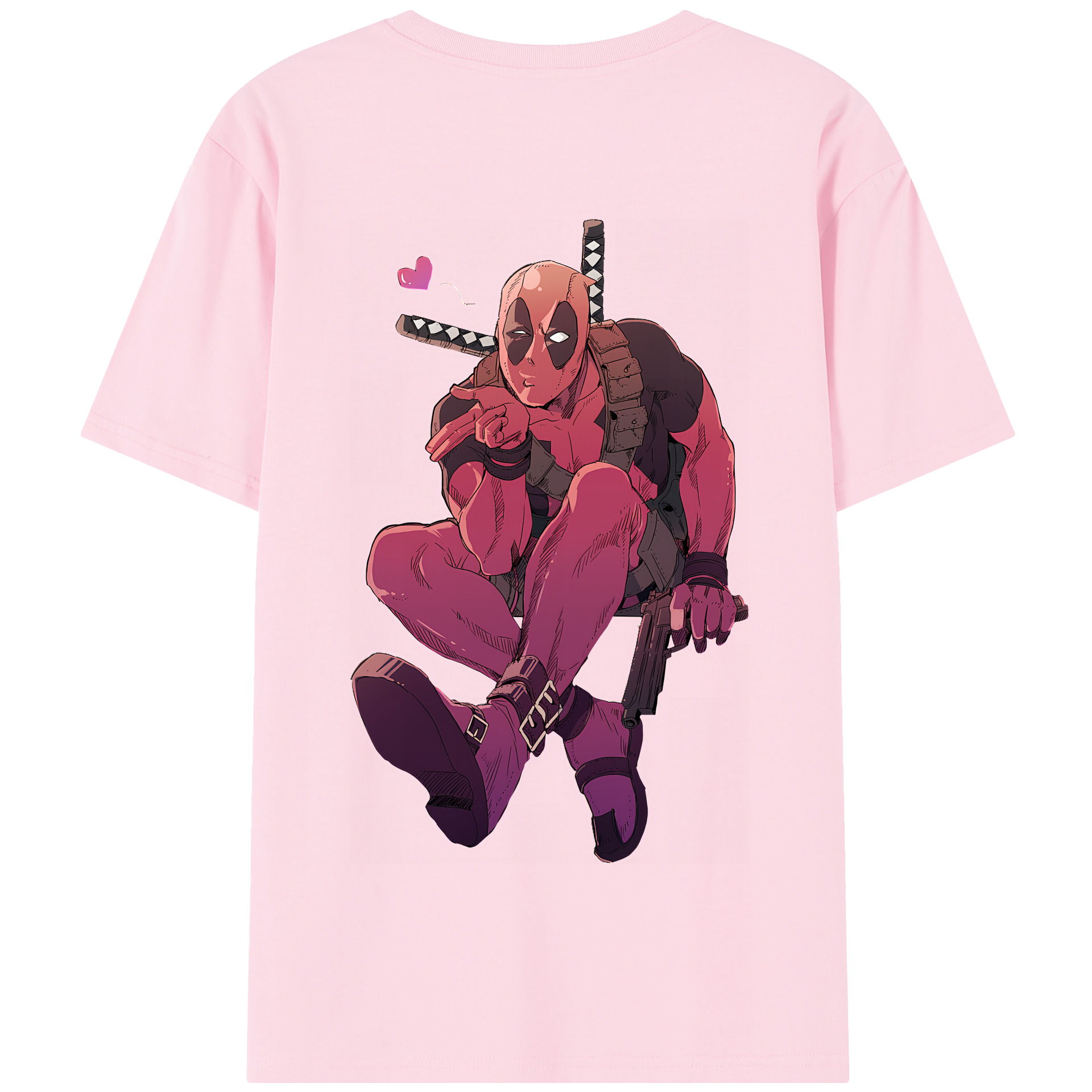 （画像用） Deadpool デッドプール 綿100％半袖Tシャツ（背面プリント）
