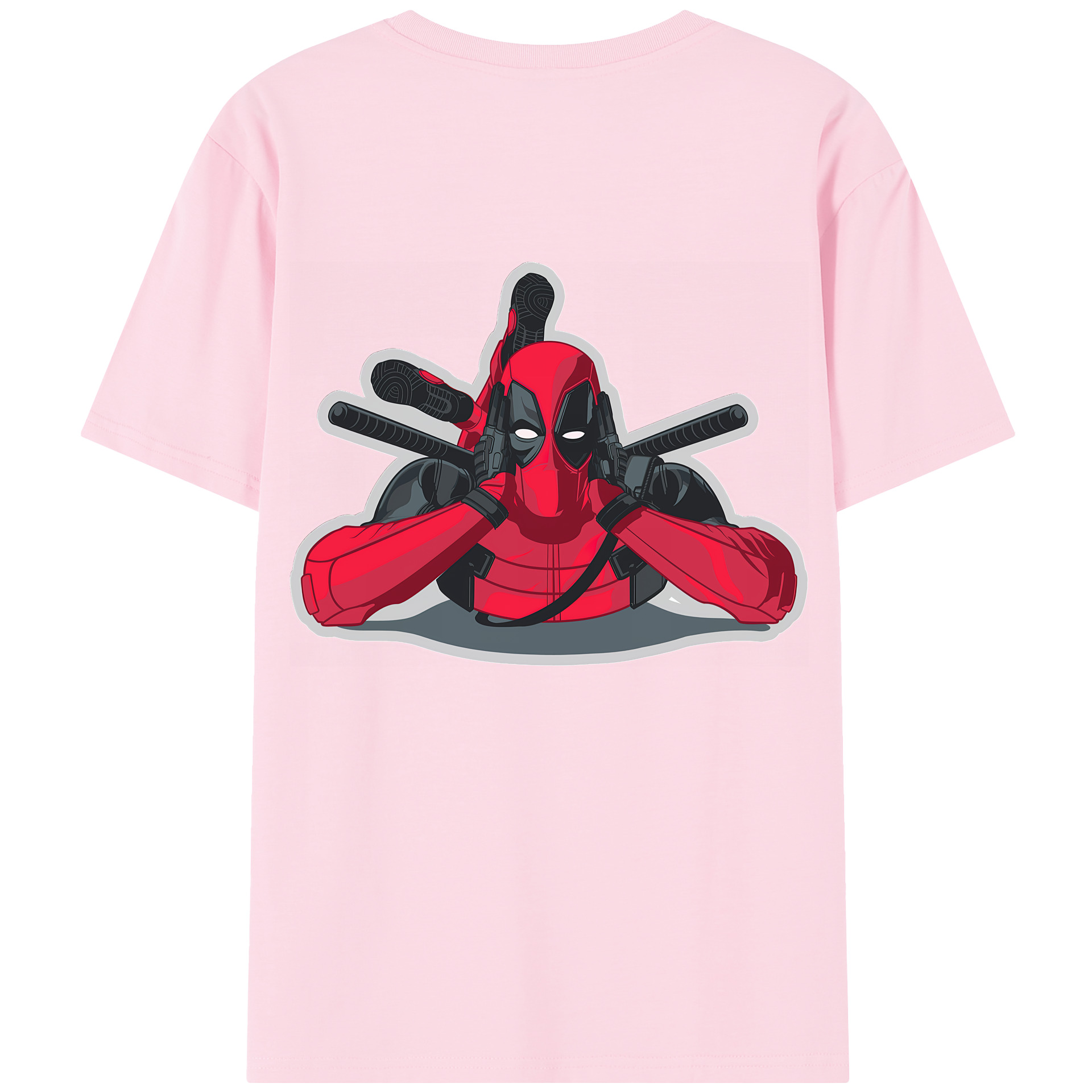 （画像用） Deadpool デッドプール 綿100％半袖Tシャツ（背面プリント）