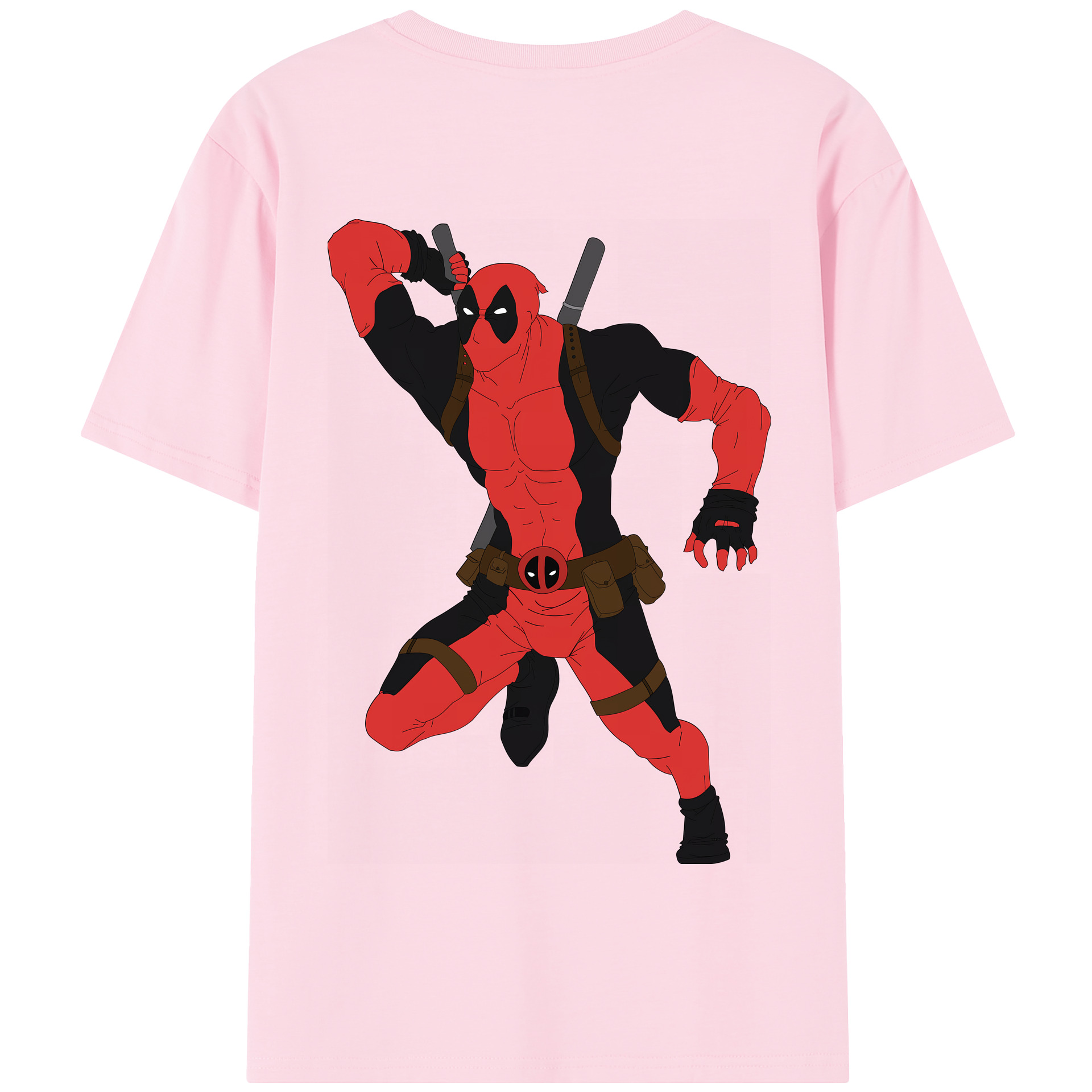 （画像用） Deadpool デッドプール 綿100％半袖Tシャツ（背面プリント）