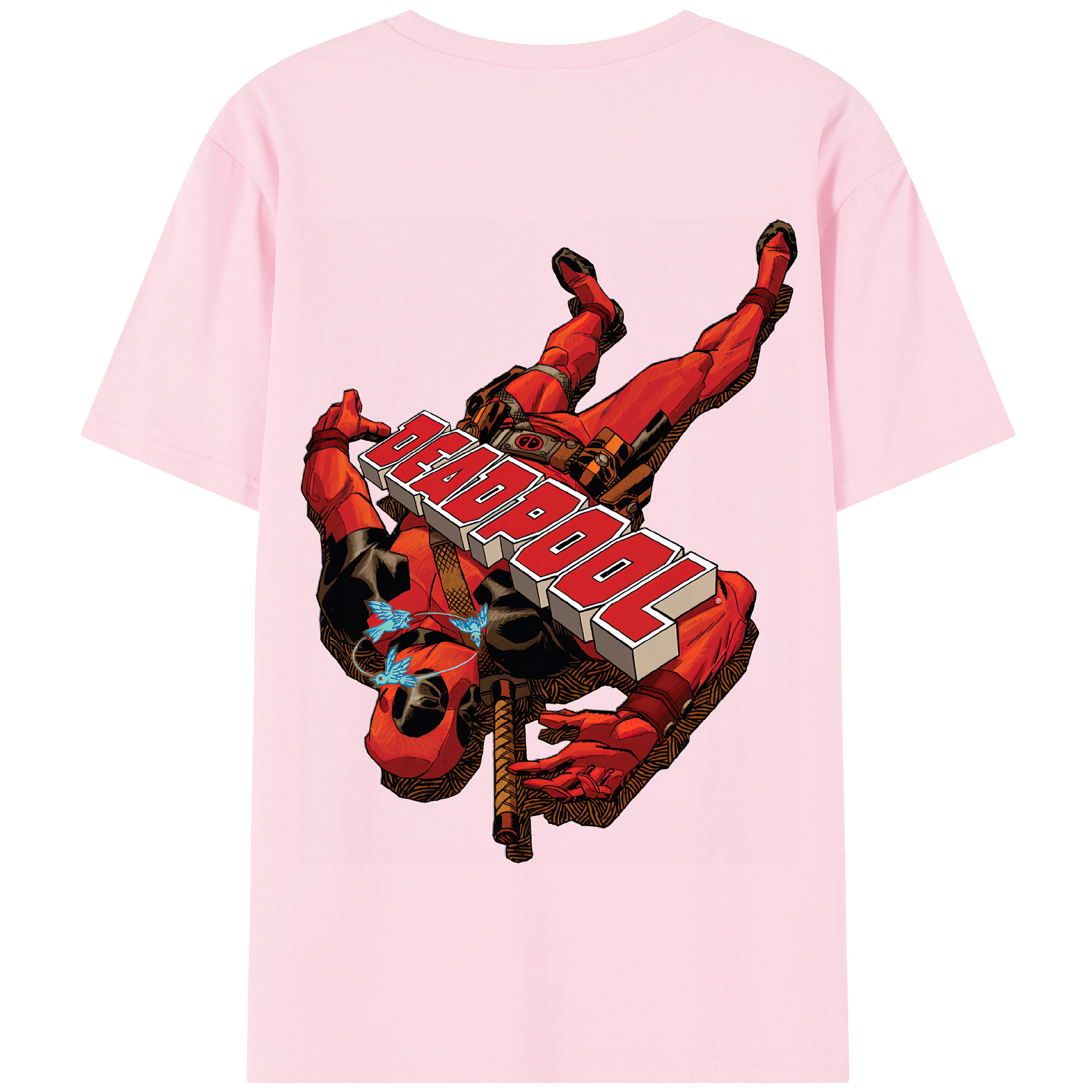 （画像用） Deadpool デッドプール 綿100％半袖Tシャツ（背面プリント）