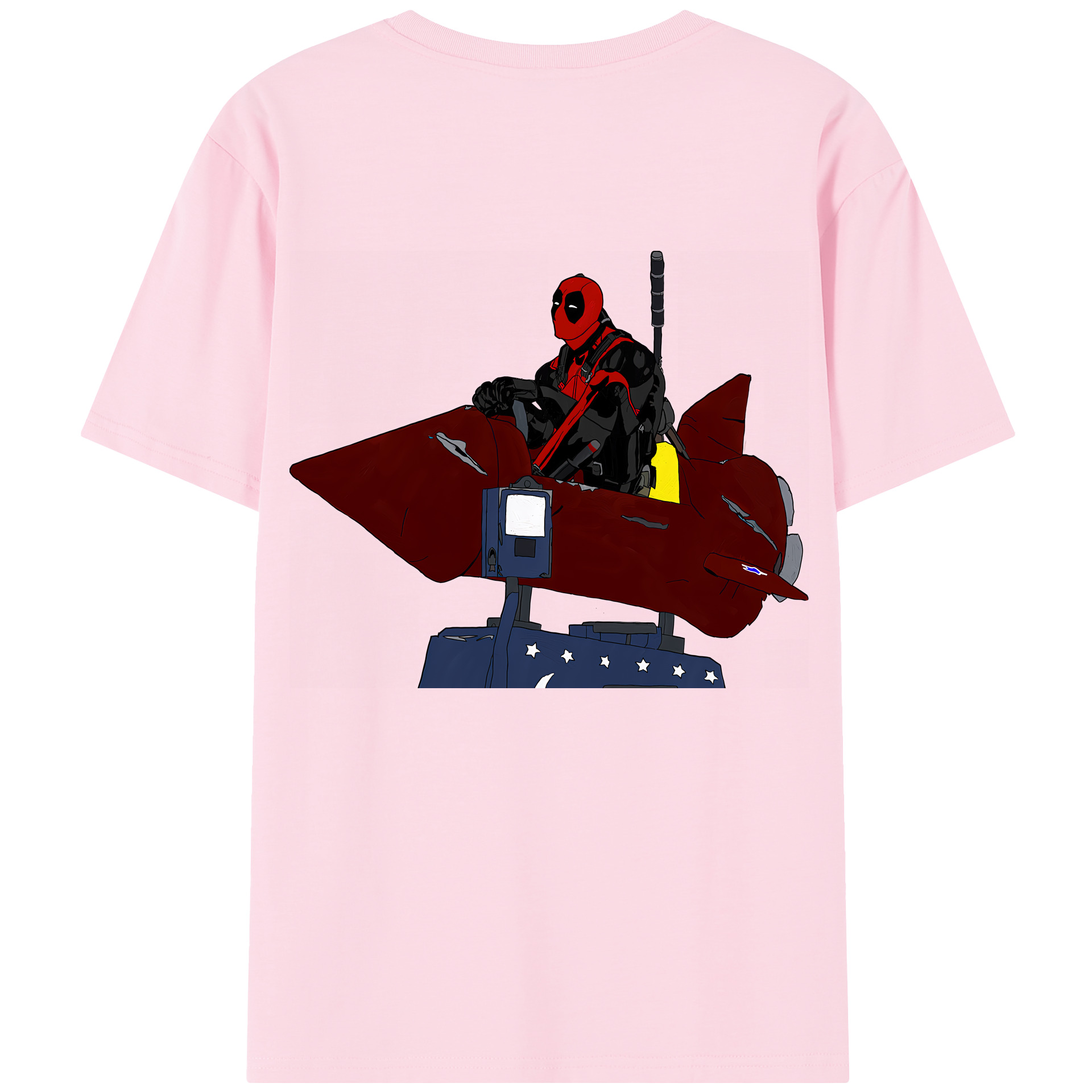 （画像用） Deadpool デッドプール 綿100％半袖Tシャツ（背面プリント）