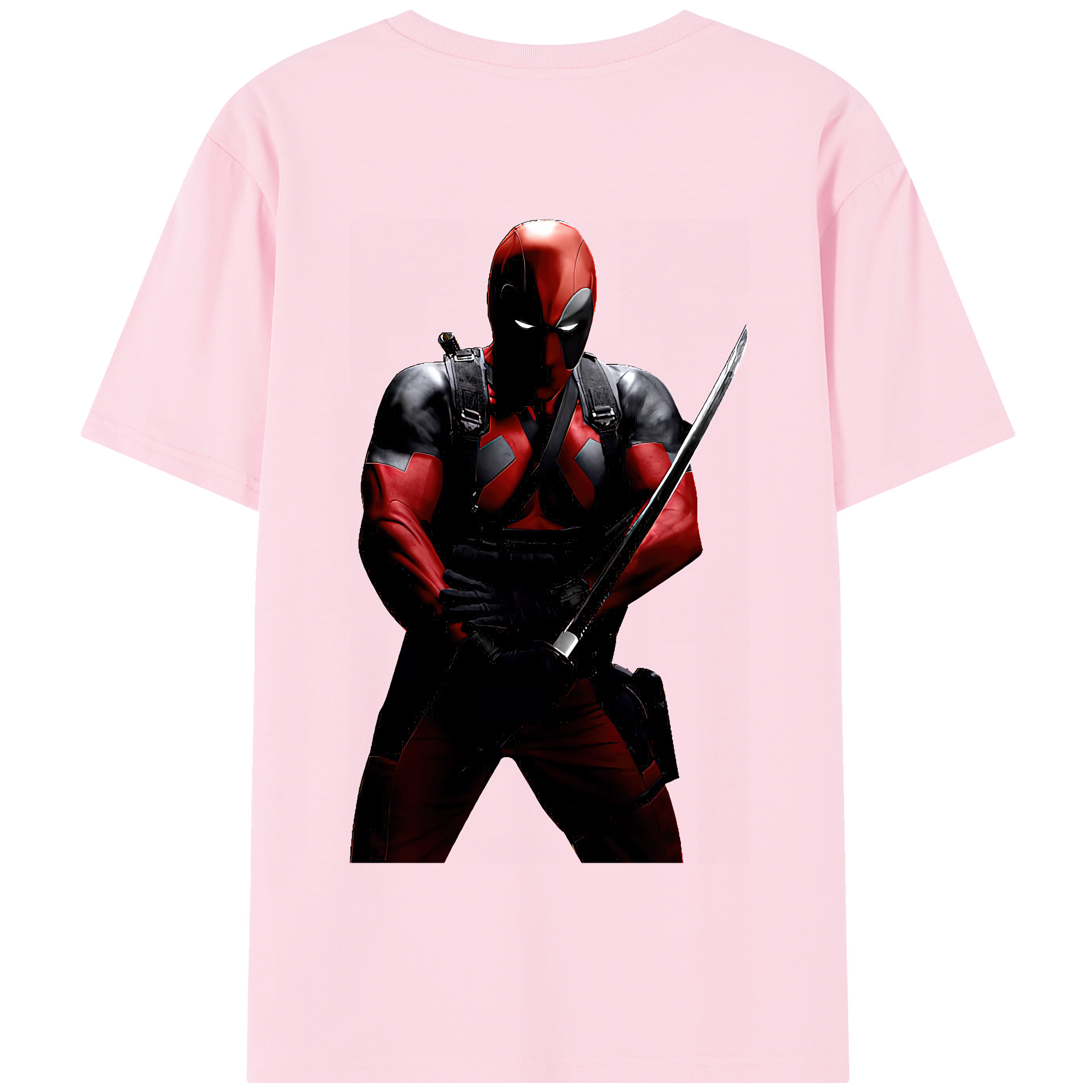 （画像用） Deadpool デッドプール 綿100％半袖Tシャツ（背面プリント）