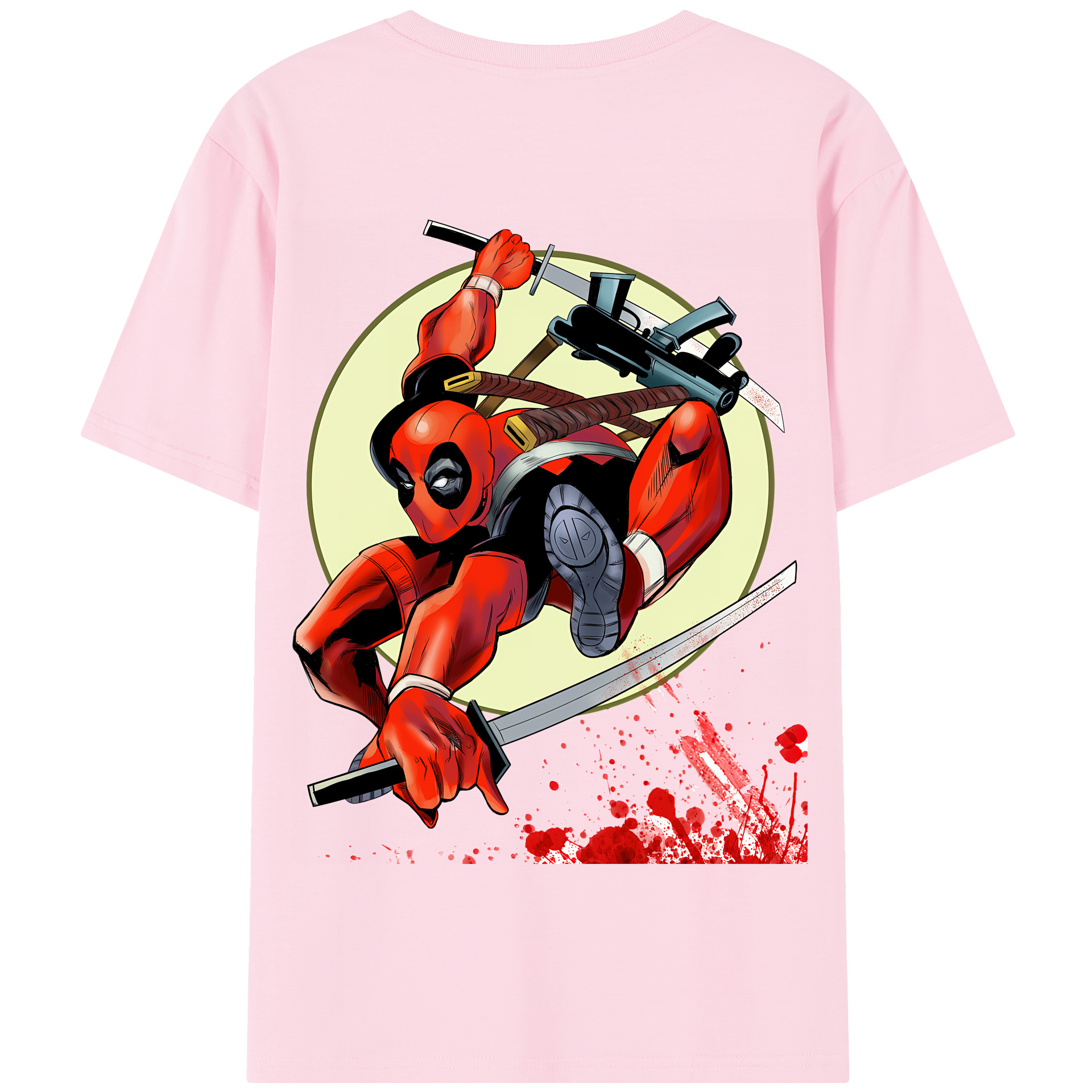 （画像用） Deadpool デッドプール 綿100％半袖Tシャツ（背面プリント）
