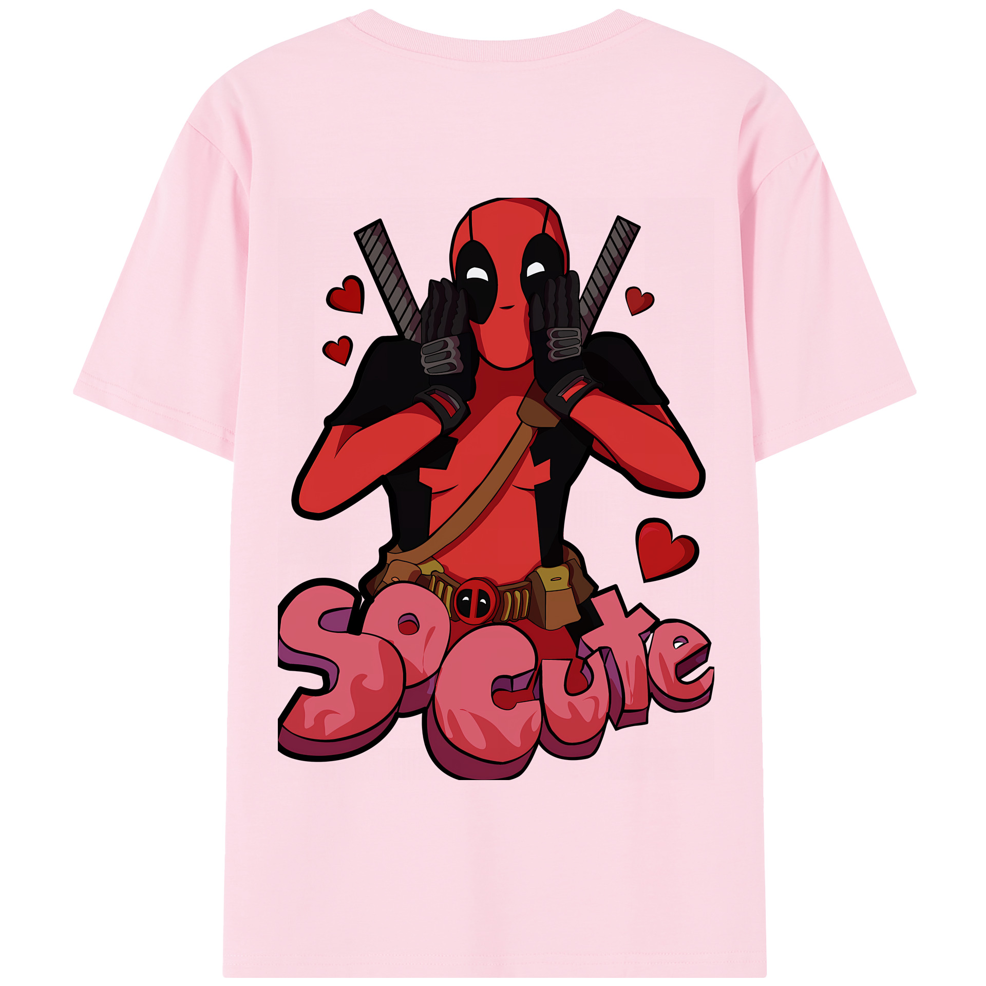 （画像用） Deadpool デッドプール 綿100％半袖Tシャツ（背面プリント）