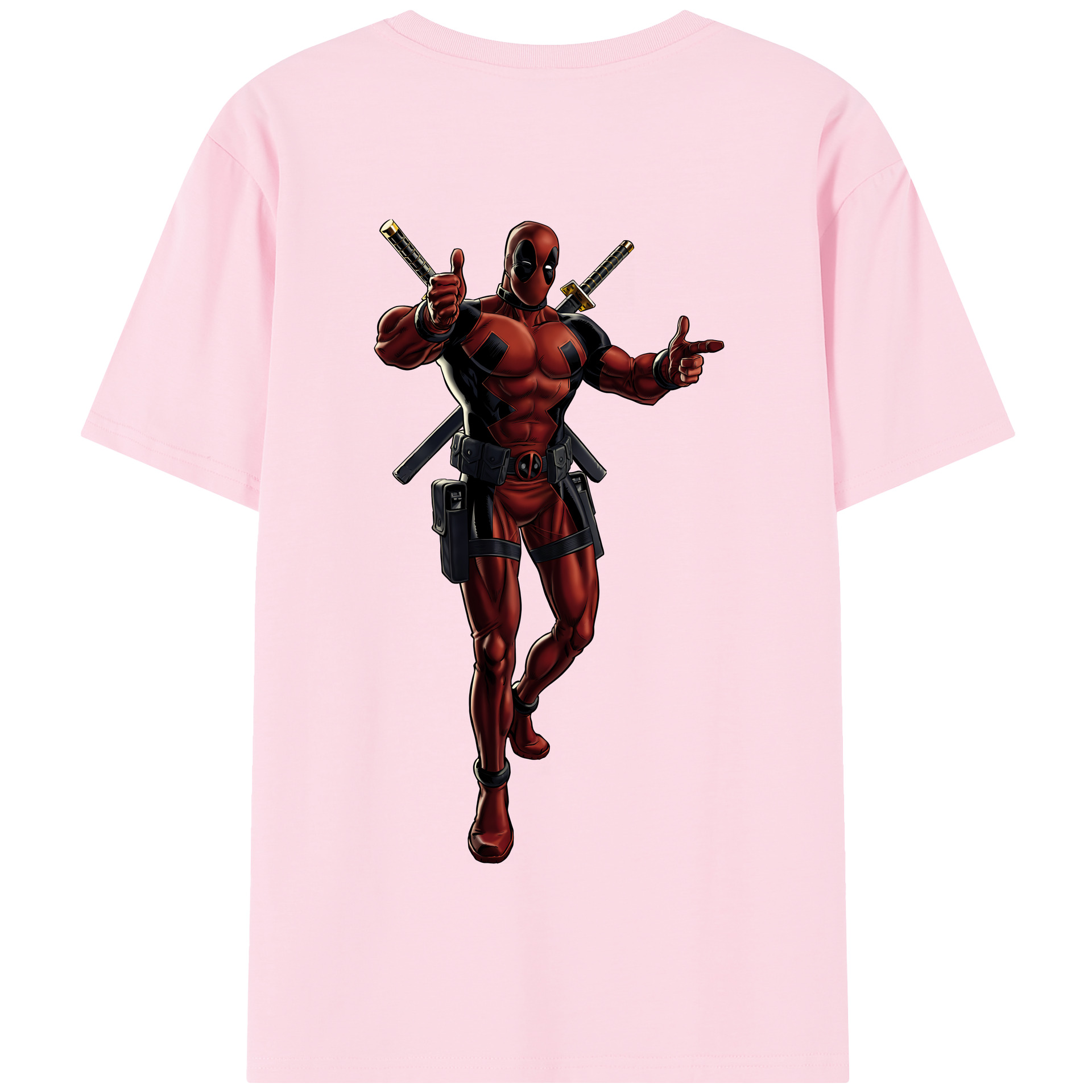 （画像用） Deadpool デッドプール 綿100％半袖Tシャツ（背面プリント）
