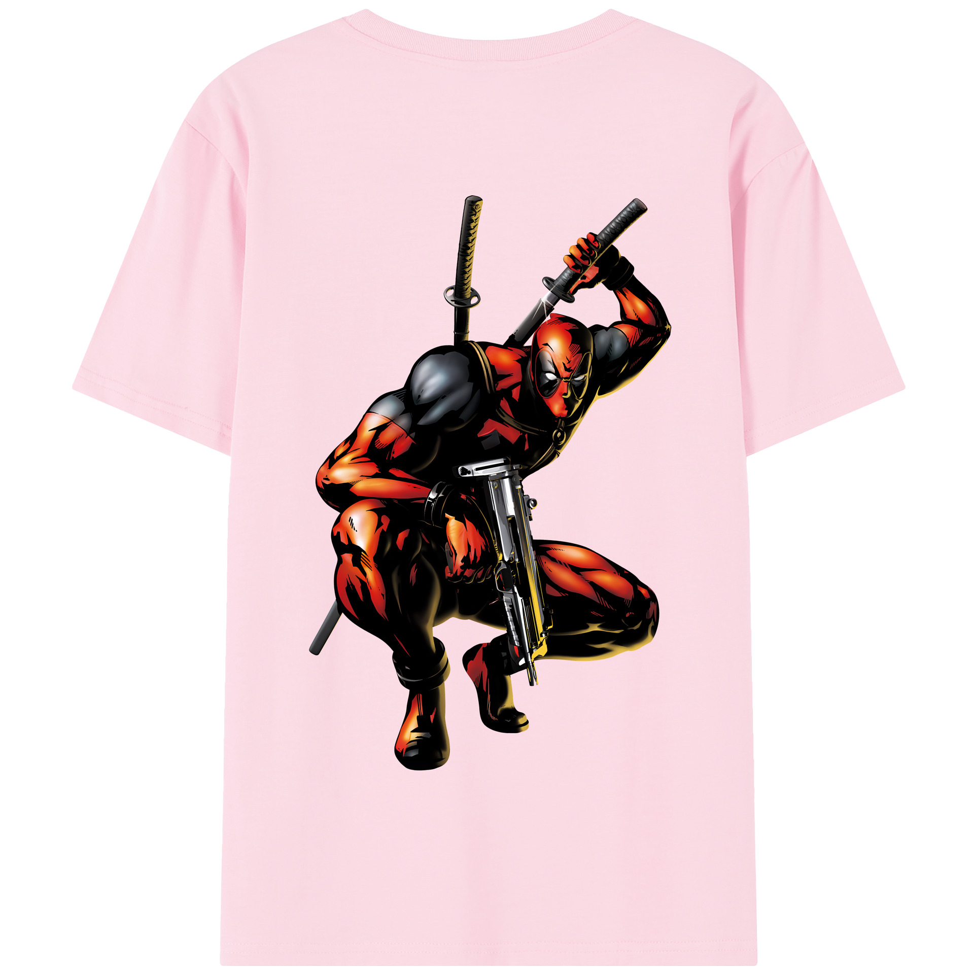 （画像用） Deadpool デッドプール 綿100％半袖Tシャツ（背面プリント）