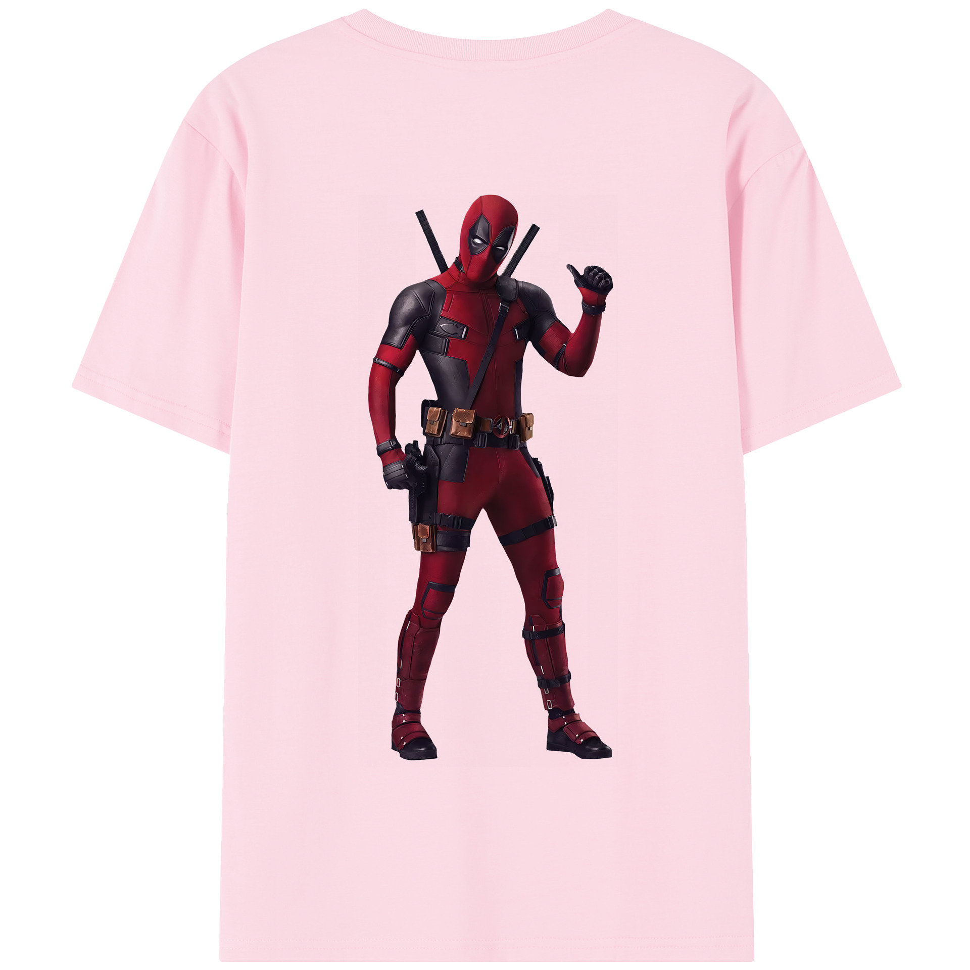 （画像用） Deadpool デッドプール 綿100％半袖Tシャツ（背面プリント）