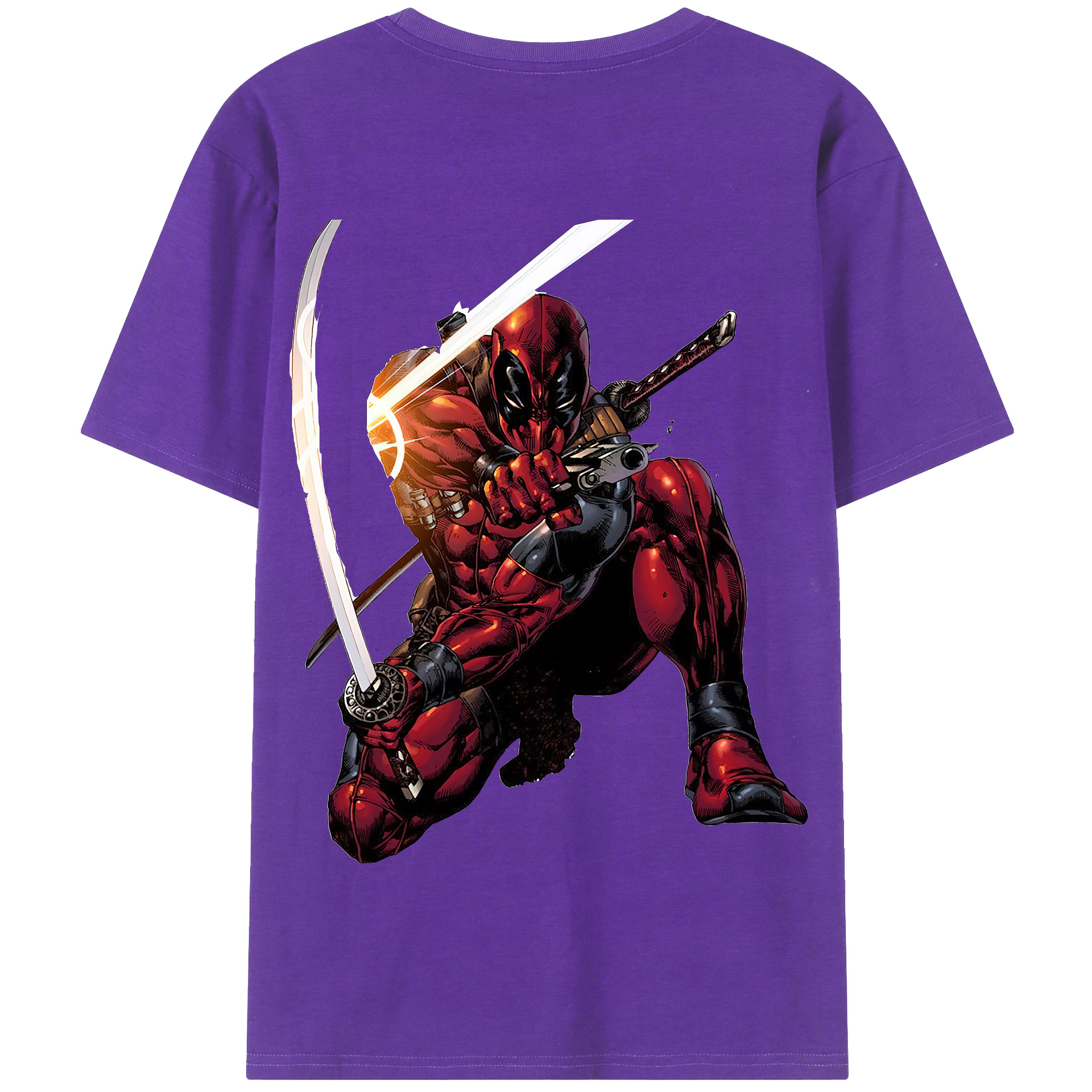 （画像用） Deadpool デッドプール 綿100％半袖Tシャツ（背面プリント）