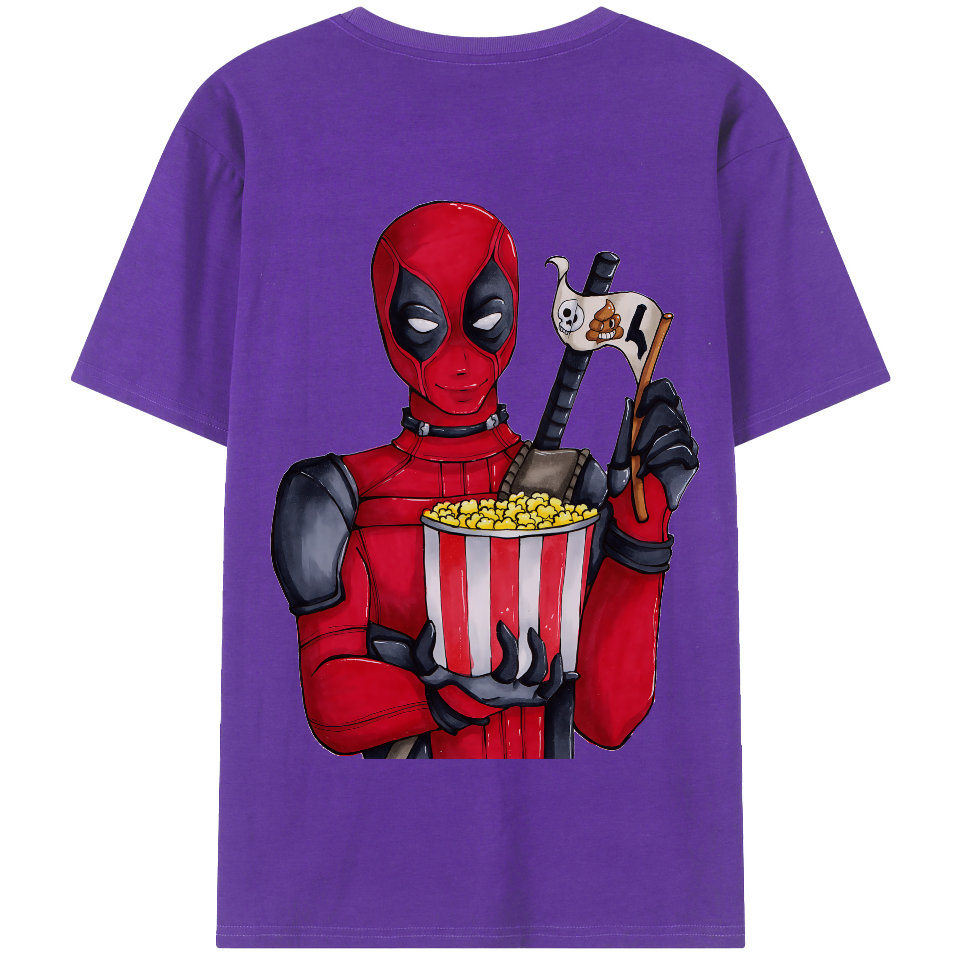 （画像用） Deadpool デッドプール 綿100％半袖Tシャツ（背面プリント）
