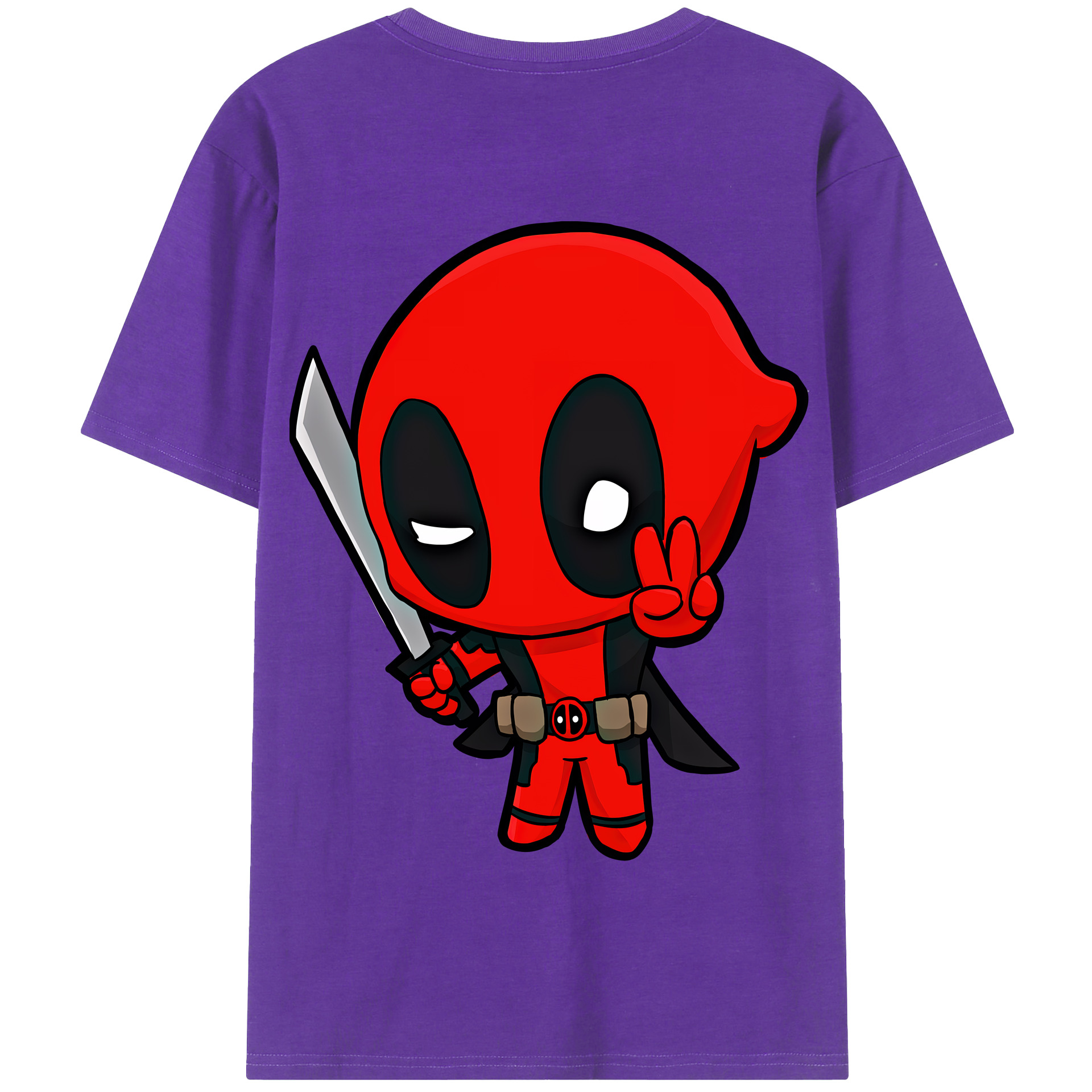 （画像用） Deadpool デッドプール 綿100％半袖Tシャツ（背面プリント）