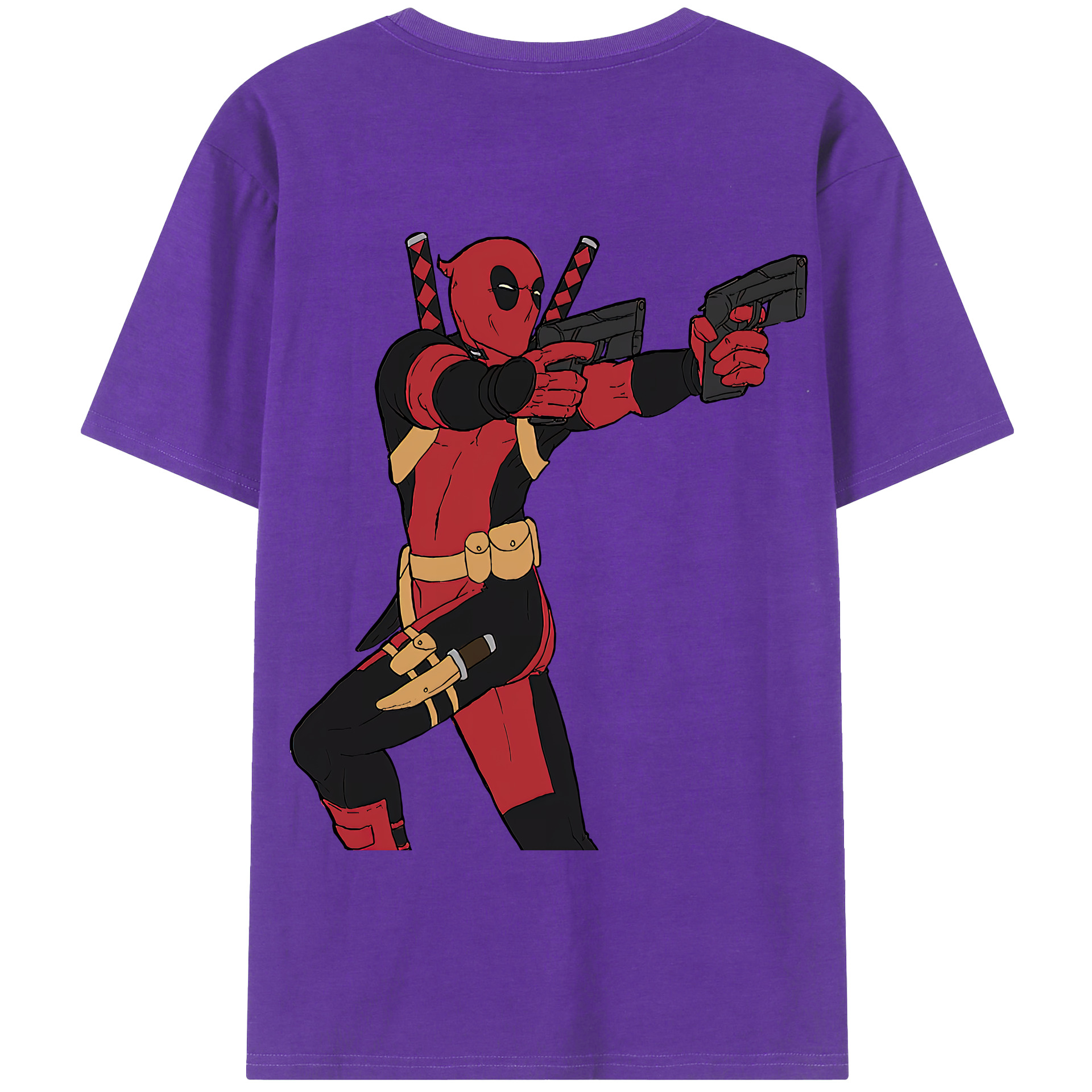 （画像用） Deadpool デッドプール 綿100％半袖Tシャツ（背面プリント）