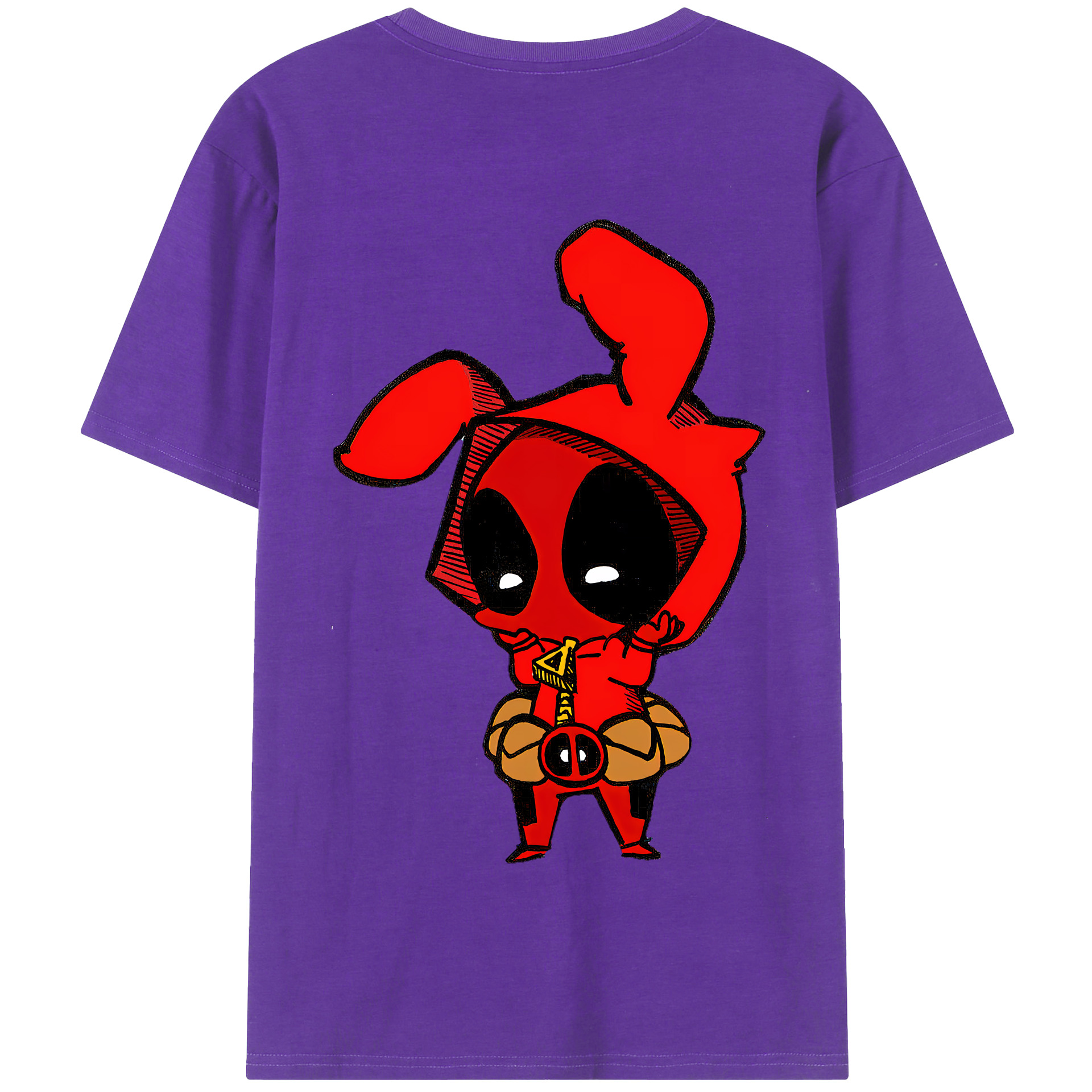 （画像用） Deadpool デッドプール 綿100％半袖Tシャツ（背面プリント）