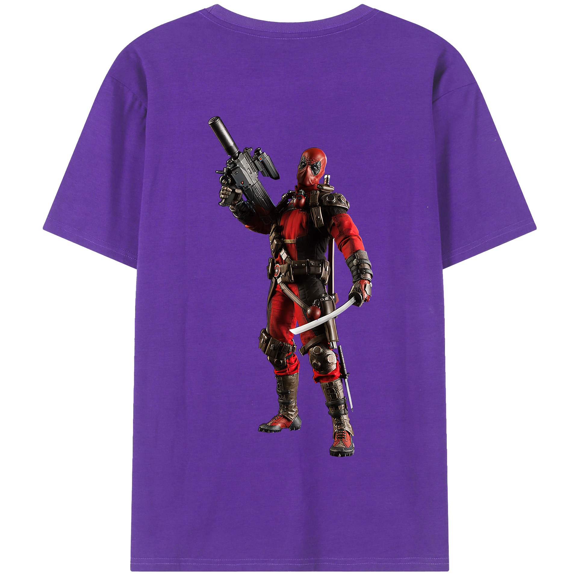 （画像用） Deadpool デッドプール 綿100％半袖Tシャツ（背面プリント）