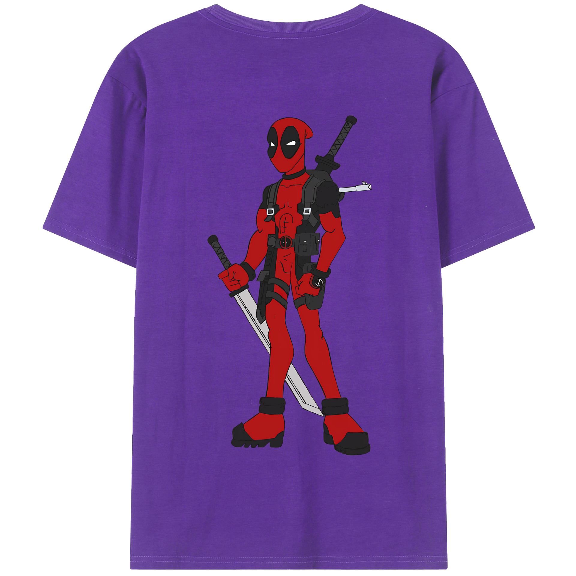 （画像用） Deadpool デッドプール 綿100％半袖Tシャツ（背面プリント）