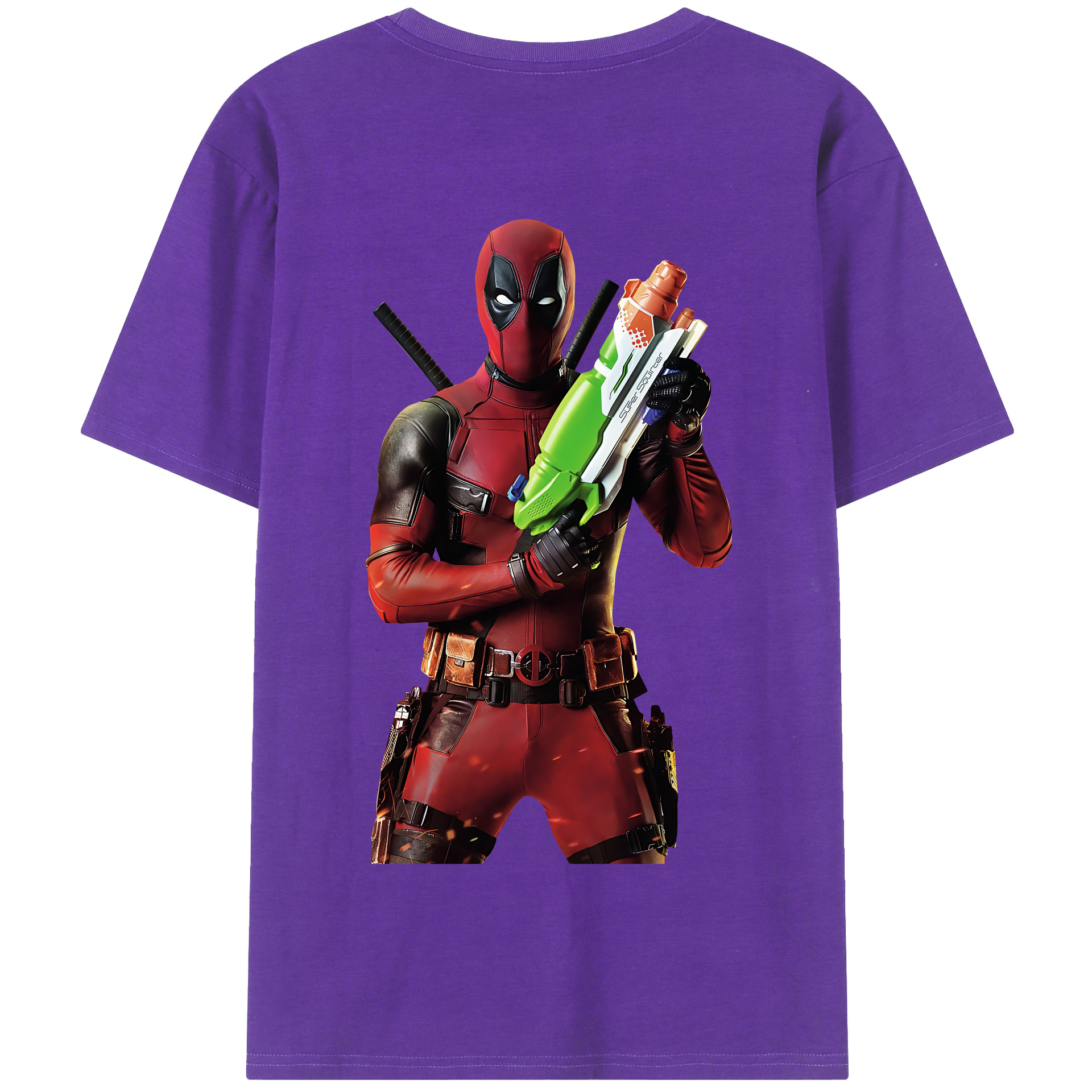 （画像用） Deadpool デッドプール 綿100％半袖Tシャツ（背面プリント）