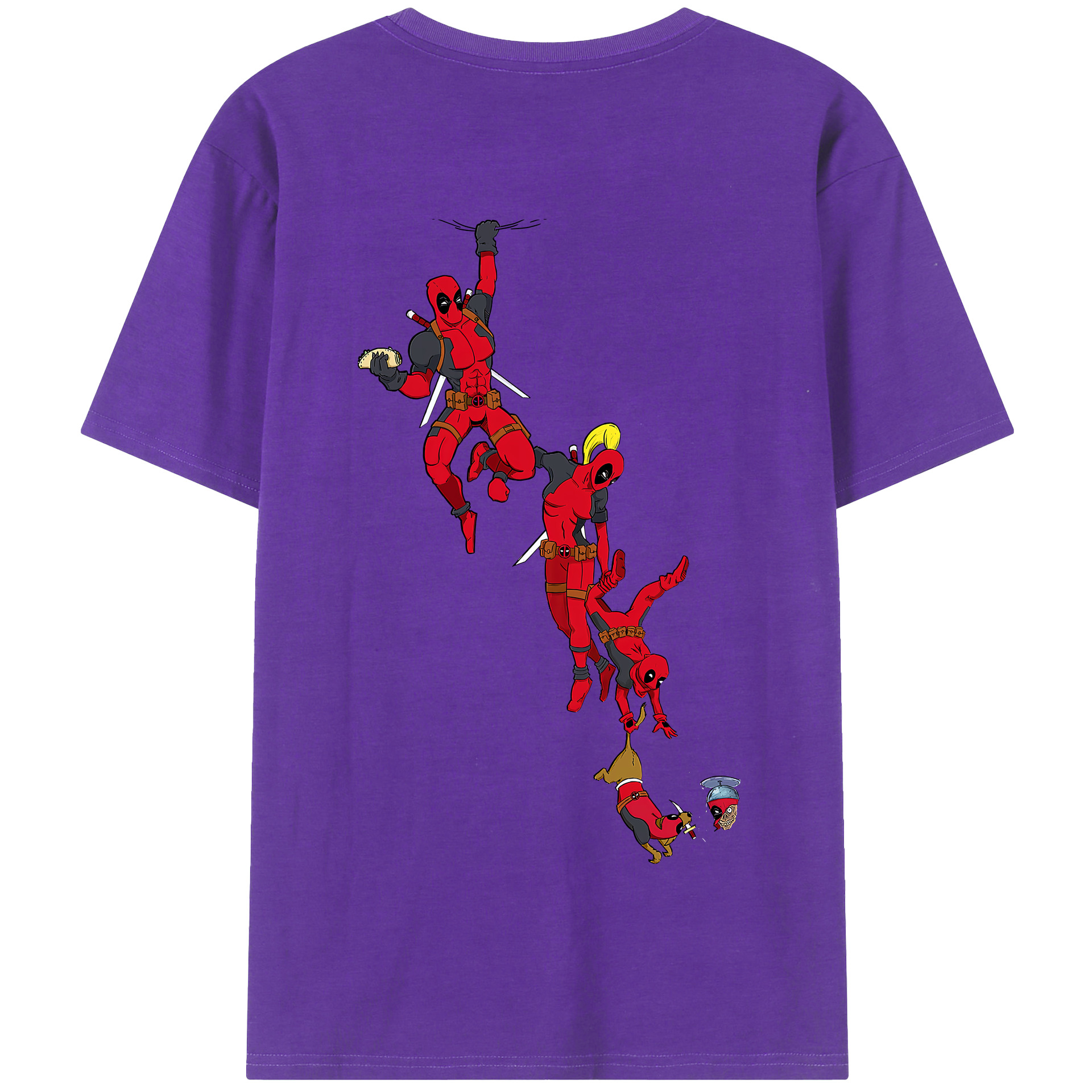 （画像用） Deadpool デッドプール 綿100％半袖Tシャツ（背面プリント）