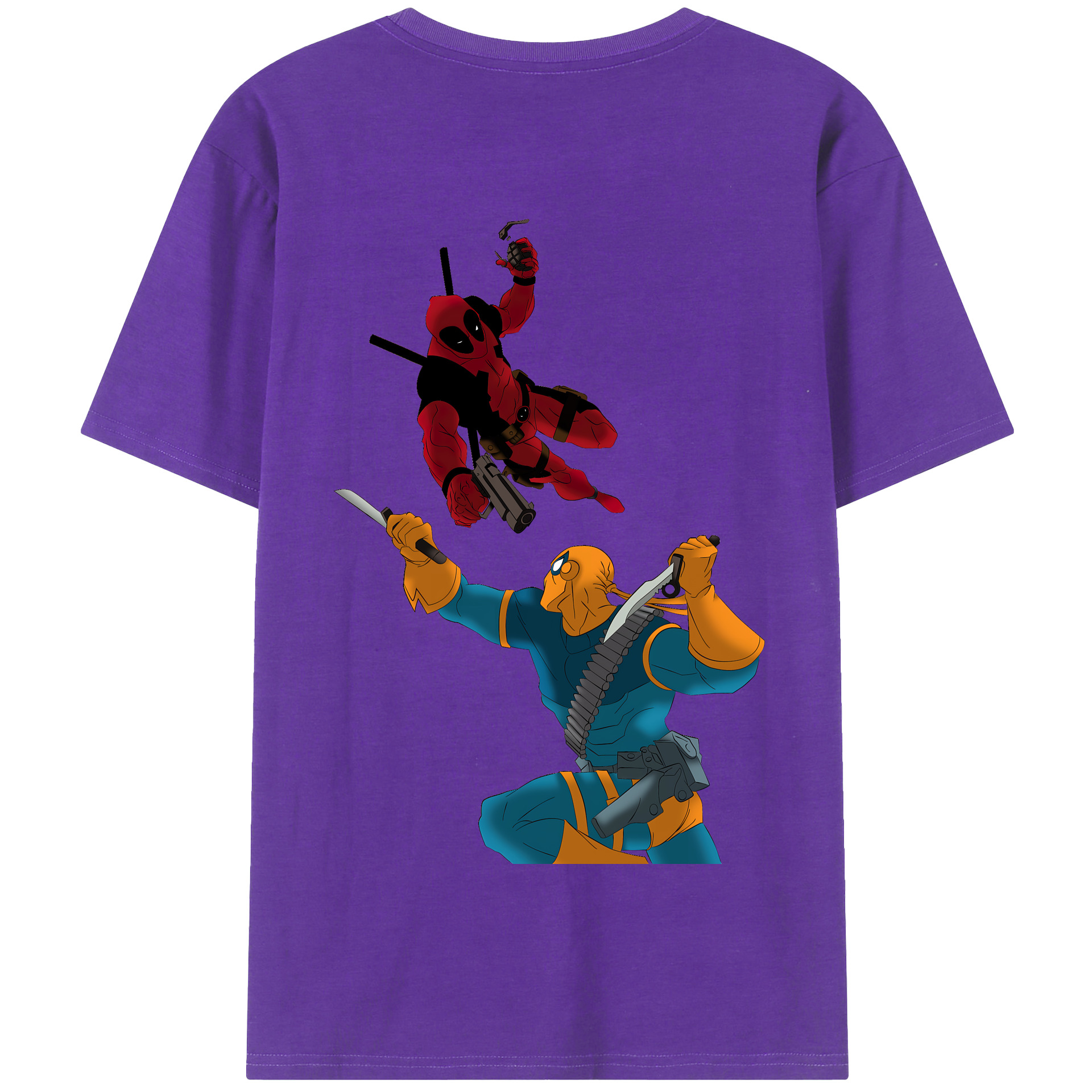（画像用） Deadpool デッドプール 綿100％半袖Tシャツ（背面プリント）