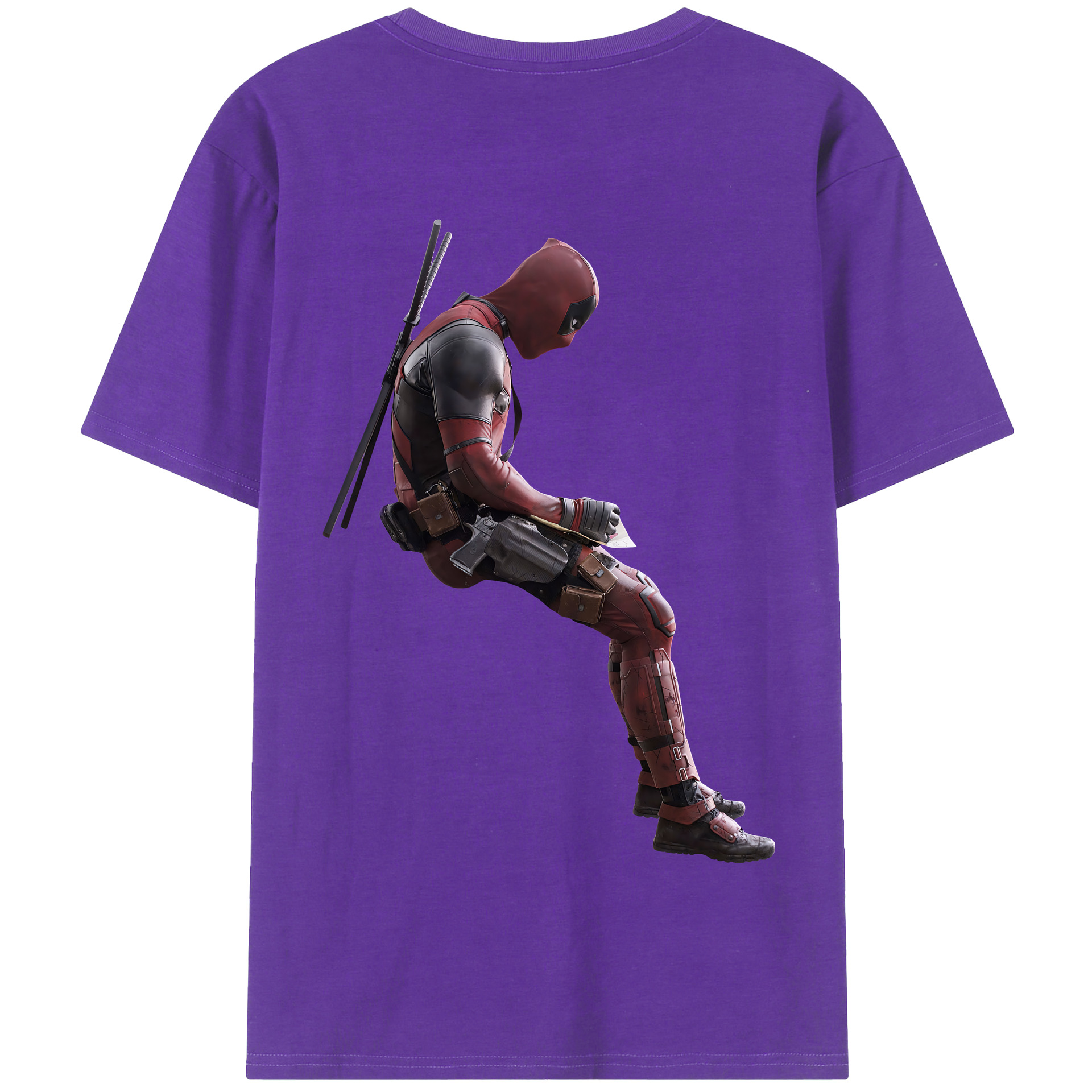 （画像用） Deadpool デッドプール 綿100％半袖Tシャツ（背面プリント）
