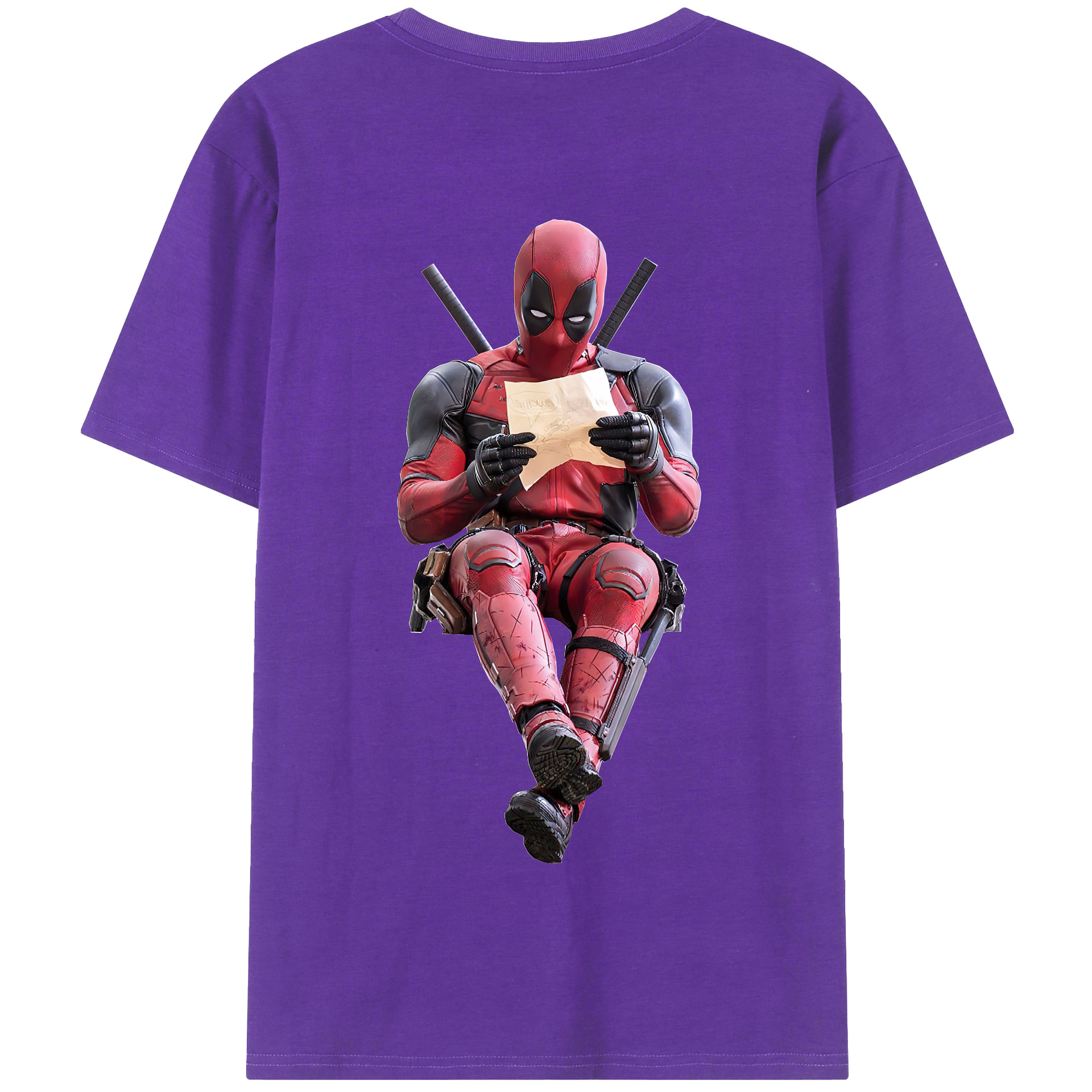 （画像用） Deadpool デッドプール 綿100％半袖Tシャツ（背面プリント）