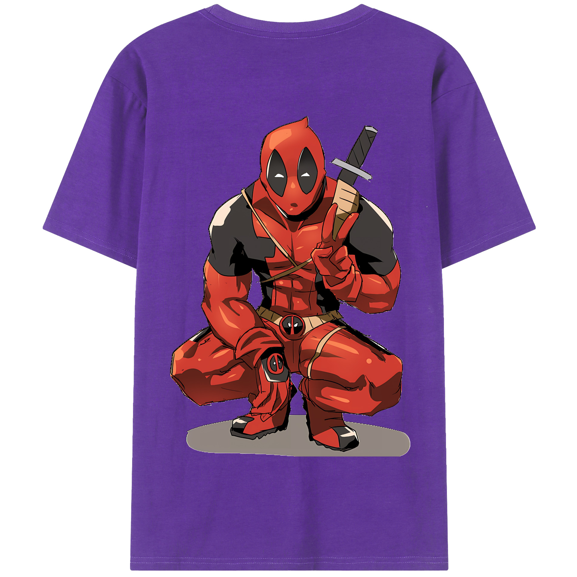 （画像用） Deadpool デッドプール 綿100％半袖Tシャツ（背面プリント）