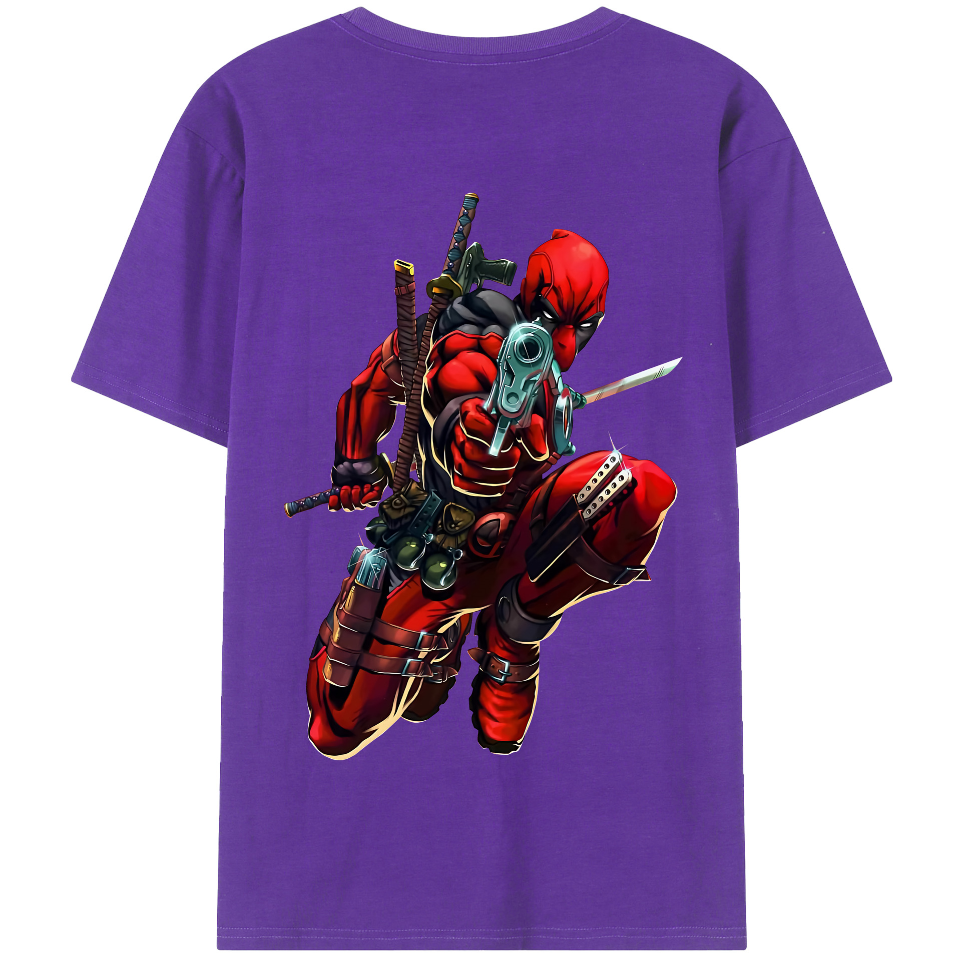 （画像用） Deadpool デッドプール 綿100％半袖Tシャツ（背面プリント）