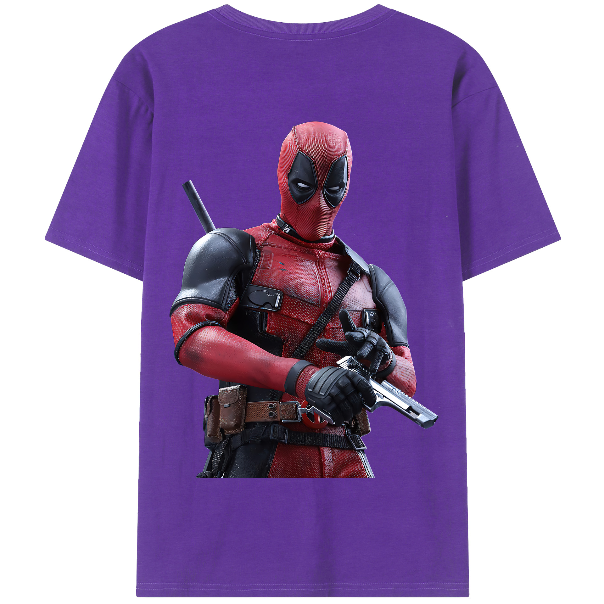 （画像用） Deadpool デッドプール 綿100％半袖Tシャツ（背面プリント）