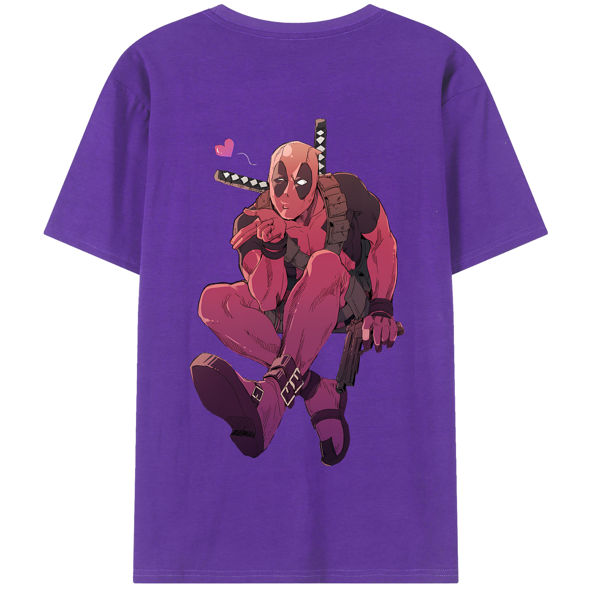 （画像用） Deadpool デッドプール 綿100％半袖Tシャツ（背面プリント）