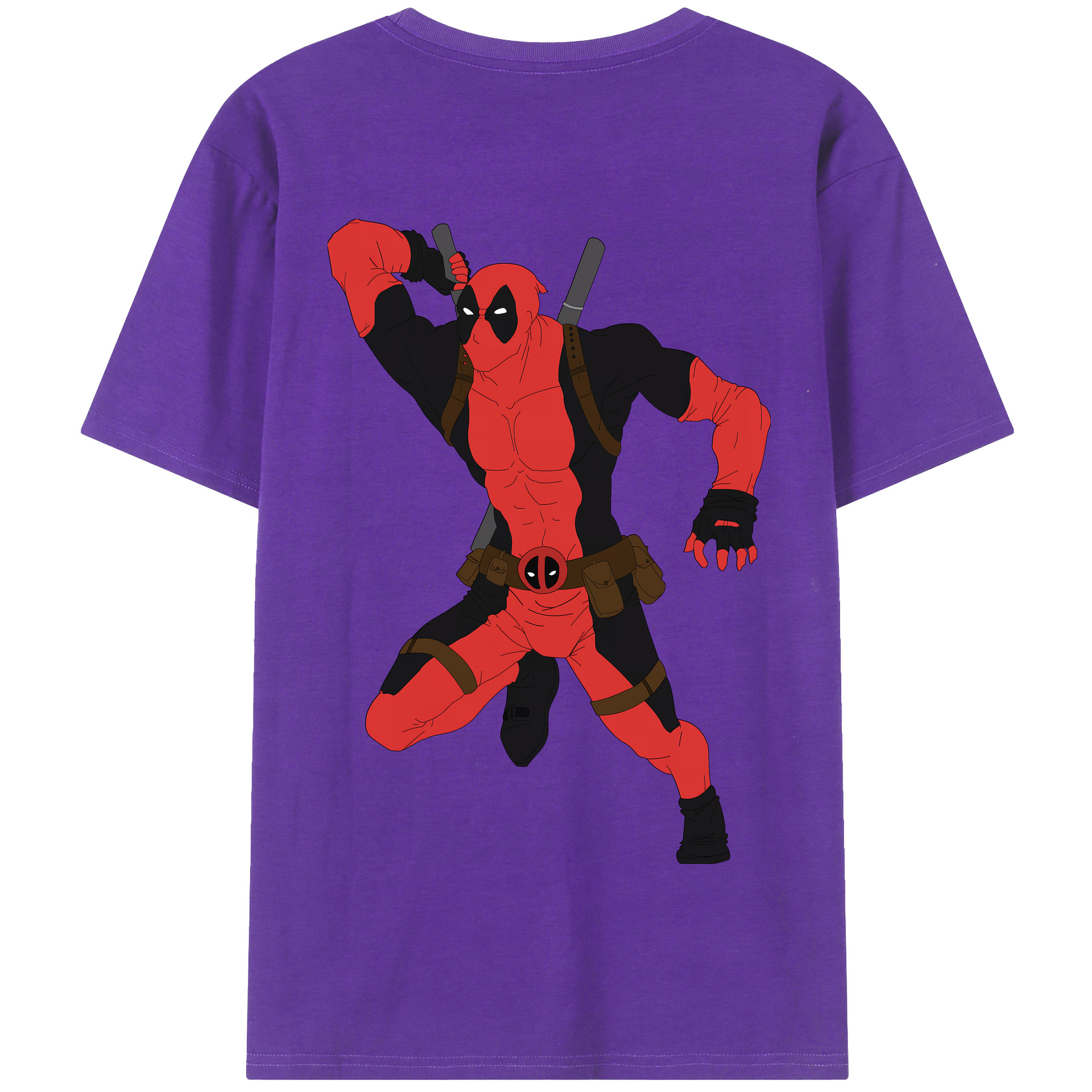 （画像用） Deadpool デッドプール 綿100％半袖Tシャツ（背面プリント）