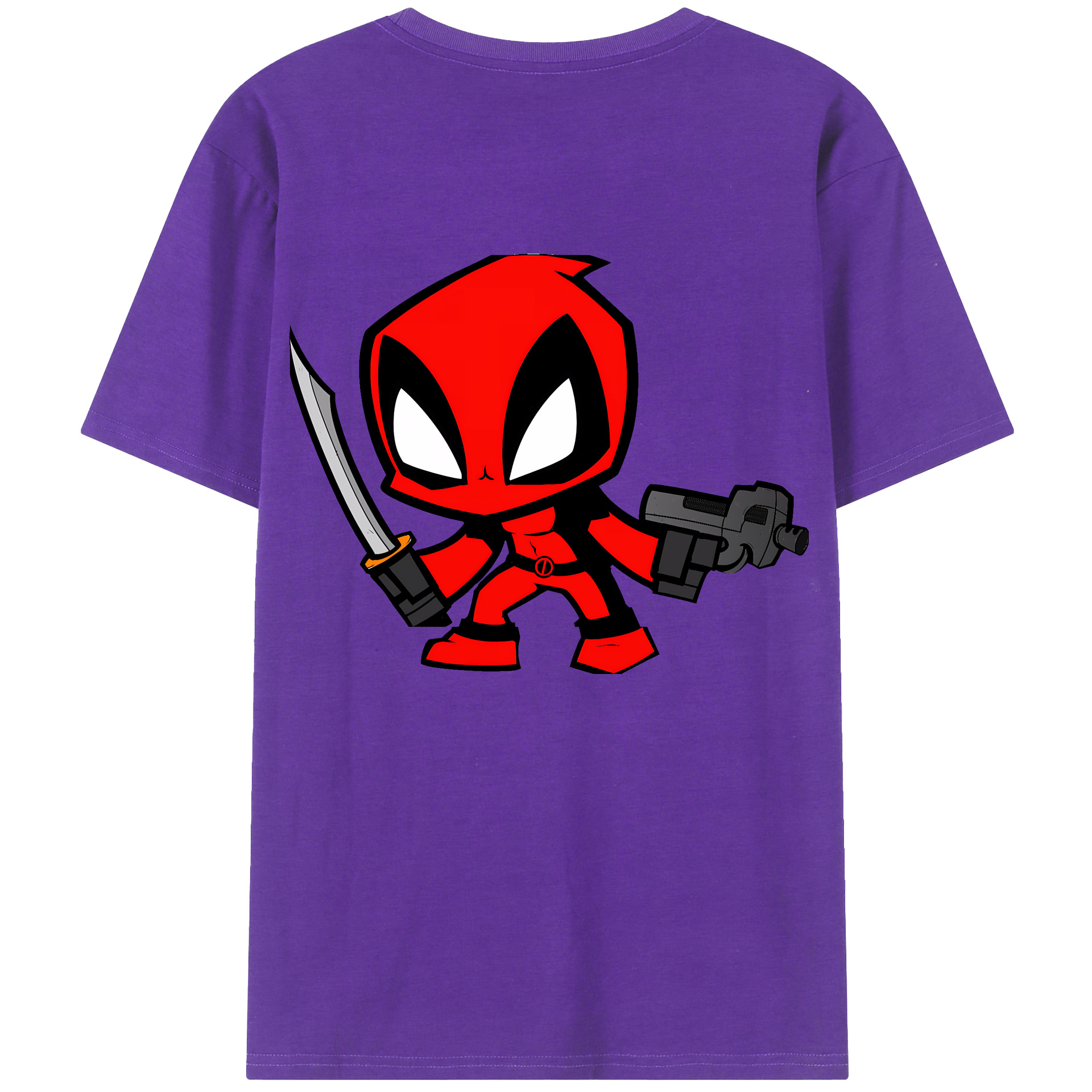 （画像用） Deadpool デッドプール 綿100％半袖Tシャツ（背面プリント）